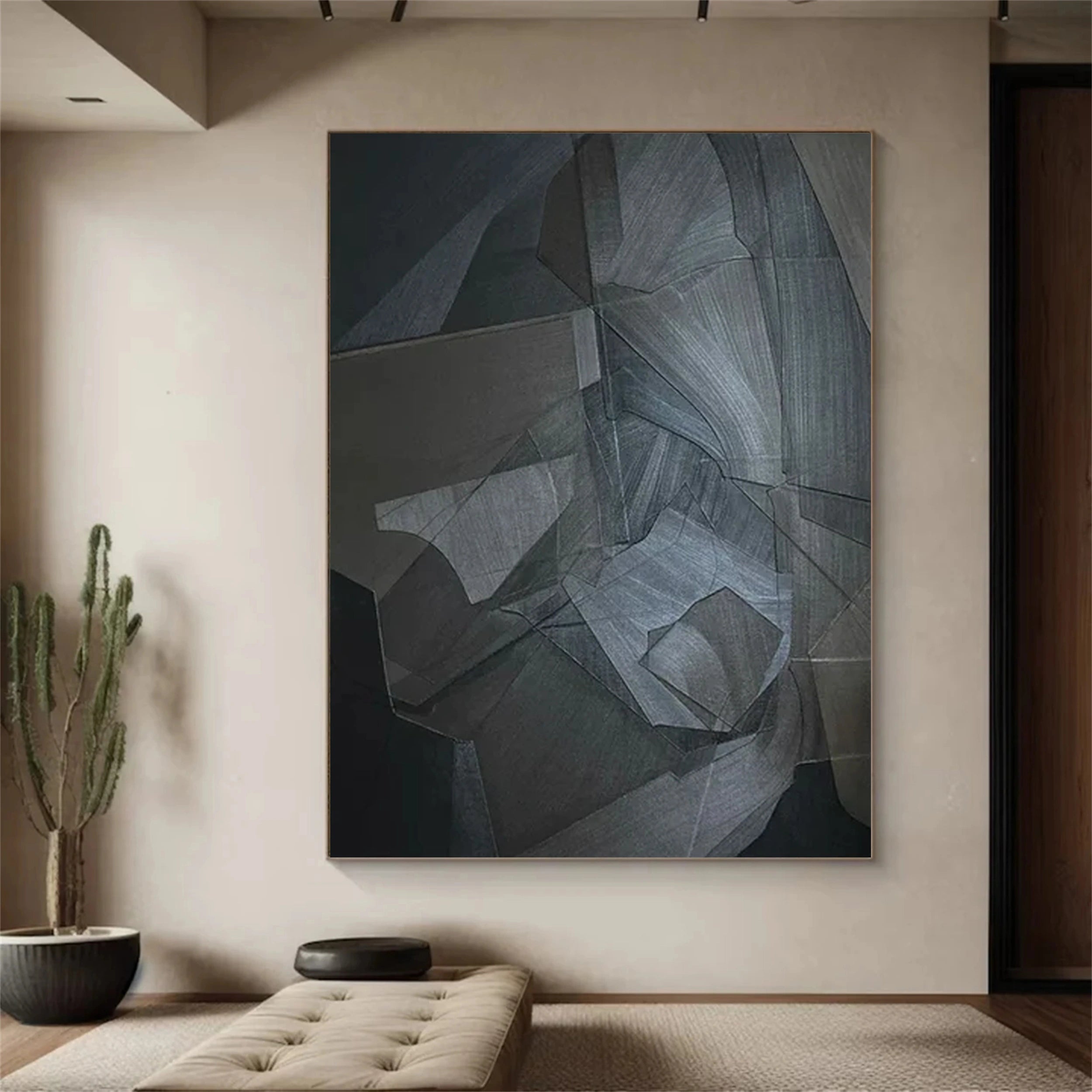 Black Textured Minimalist Wall Art #BT011