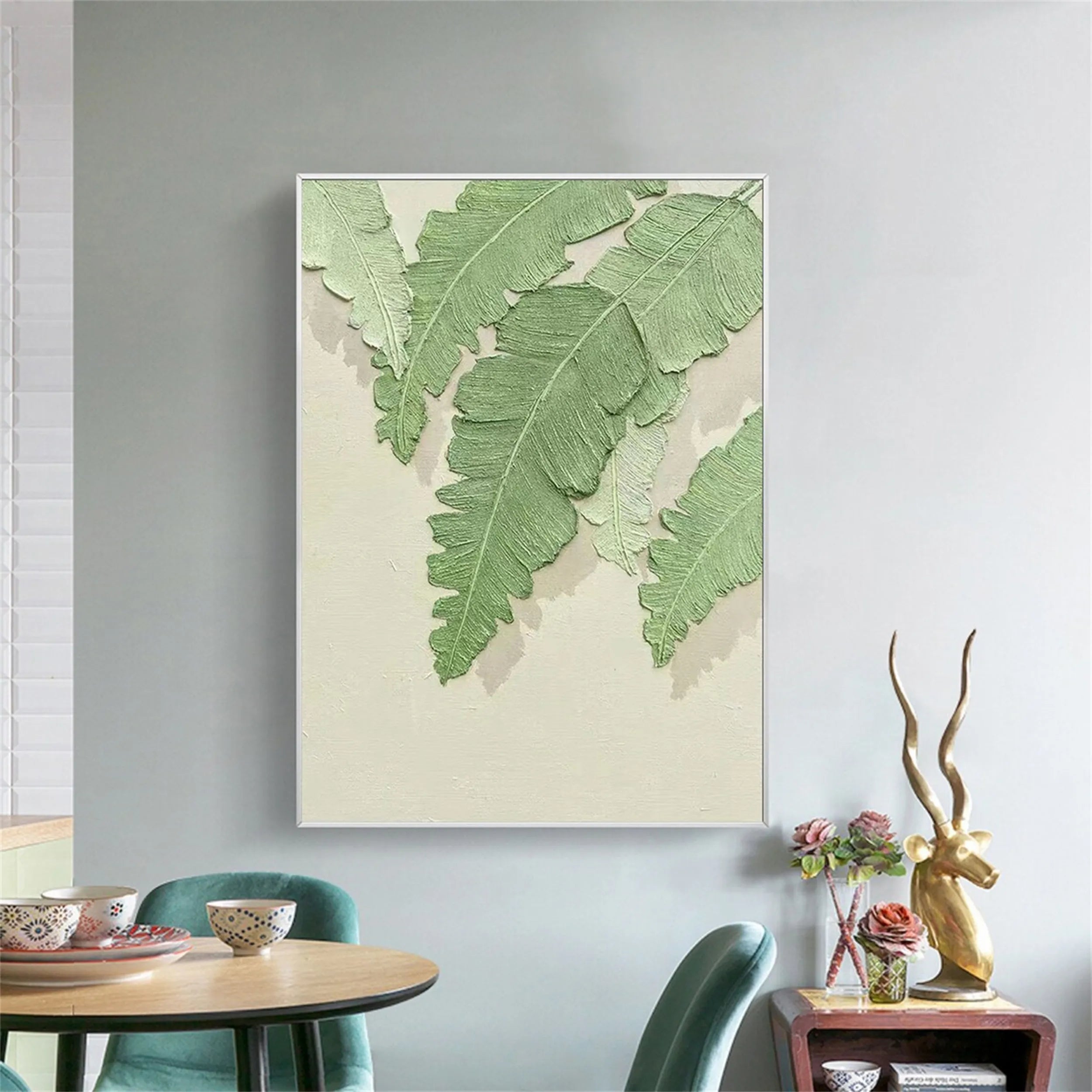 Green Textured Minimalist Wall Art #GT037
