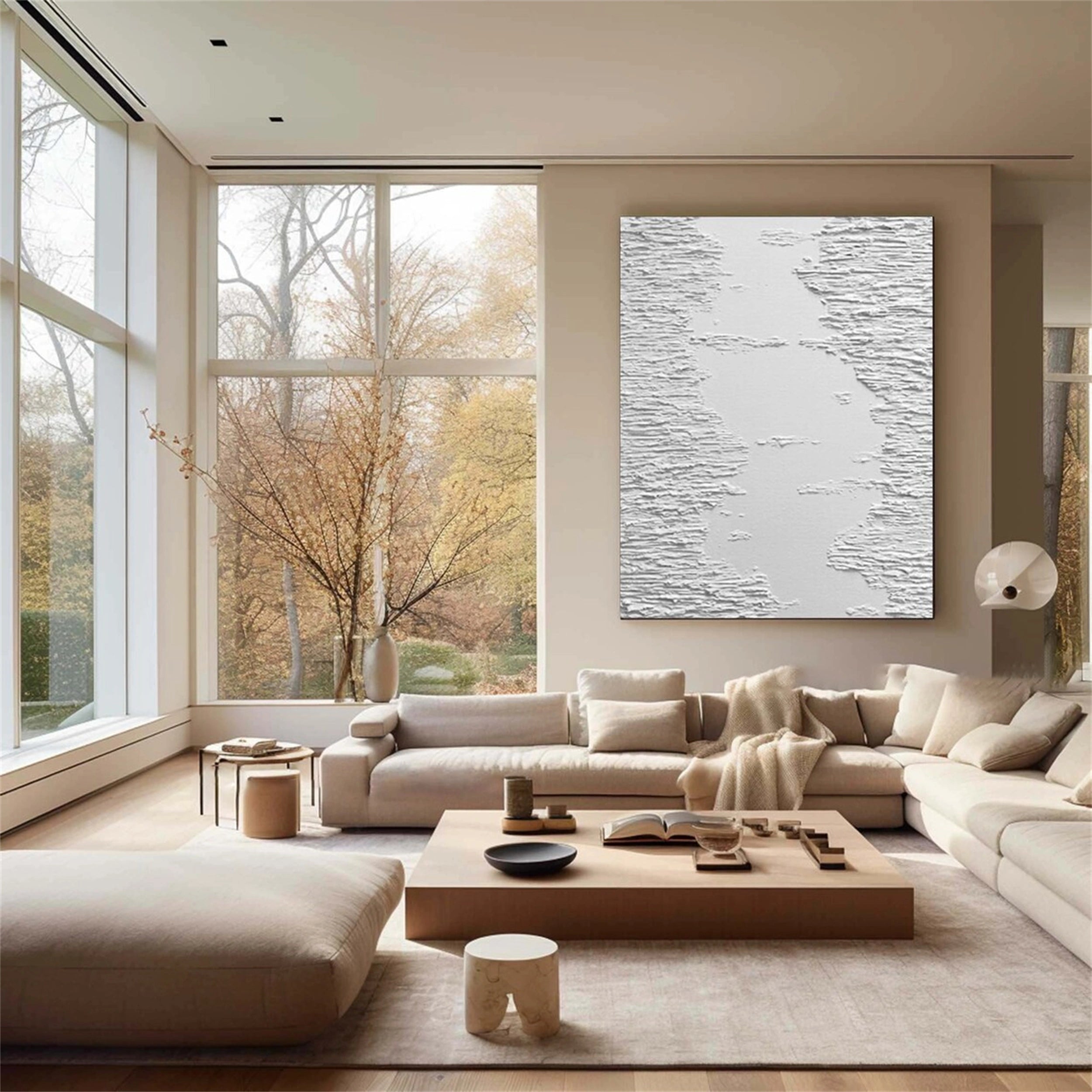 White Textured Minimalist Wall Art #WT086
