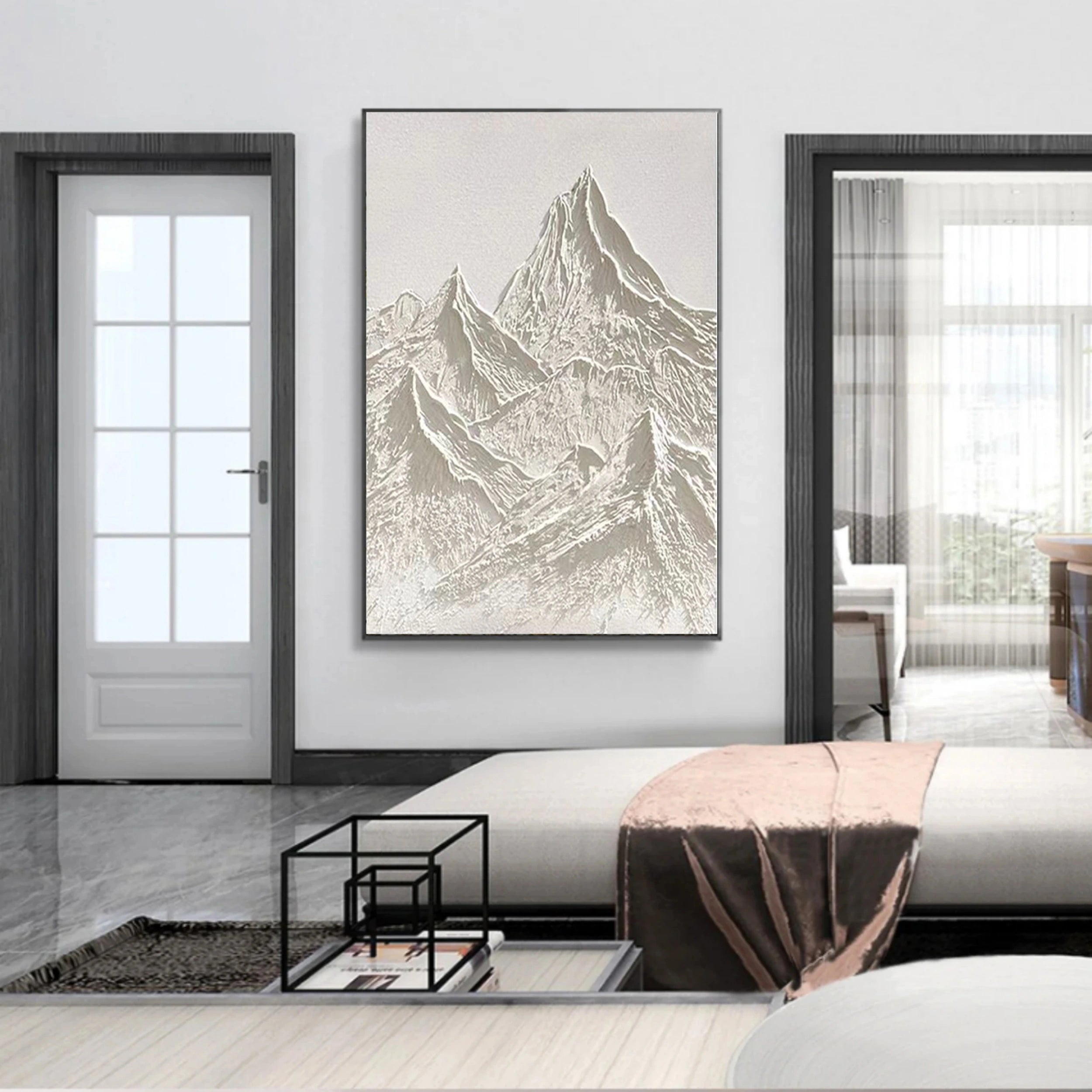 White Textured Minimalist Wall Art #WT070