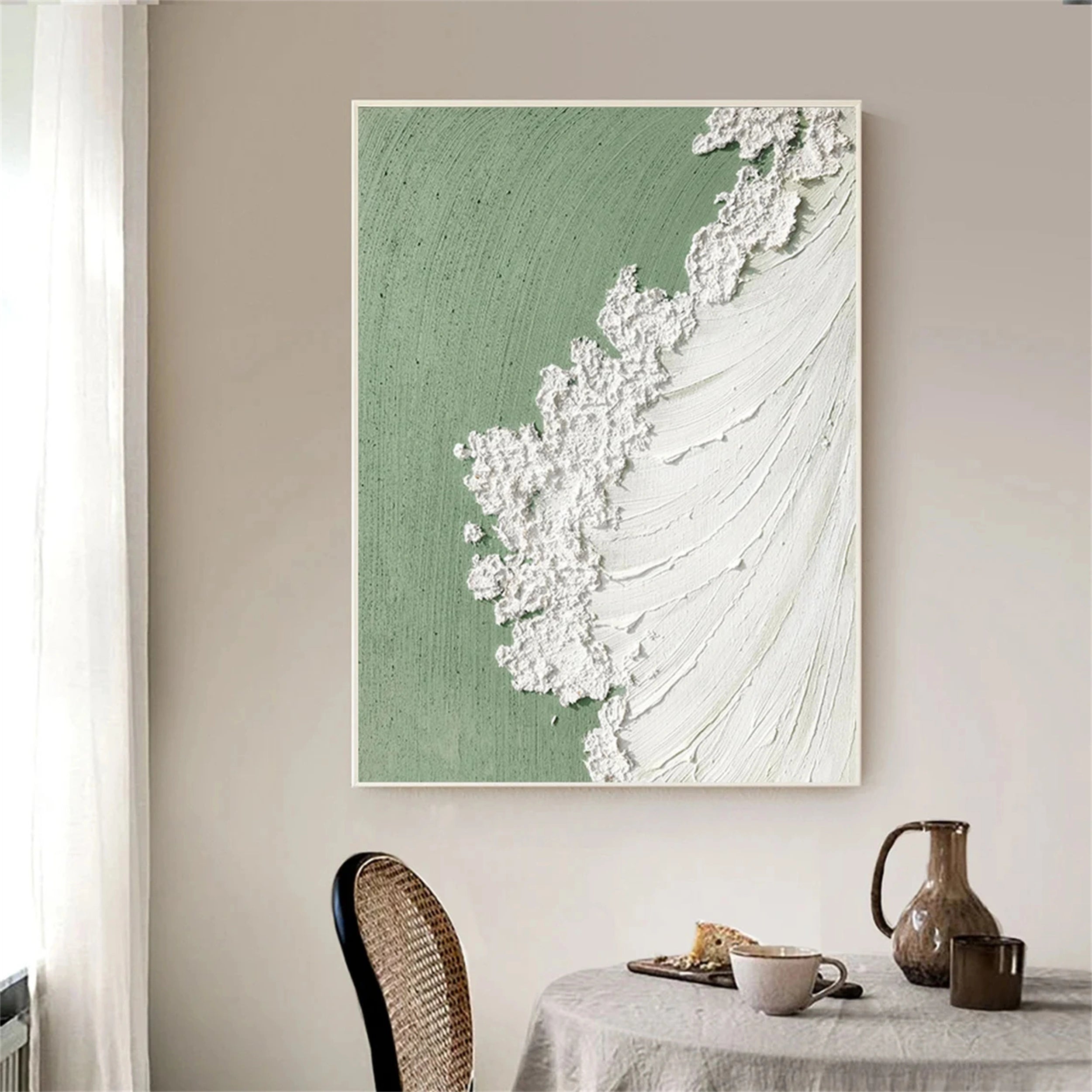 Green Textured Minimalist Wall Art #GT004