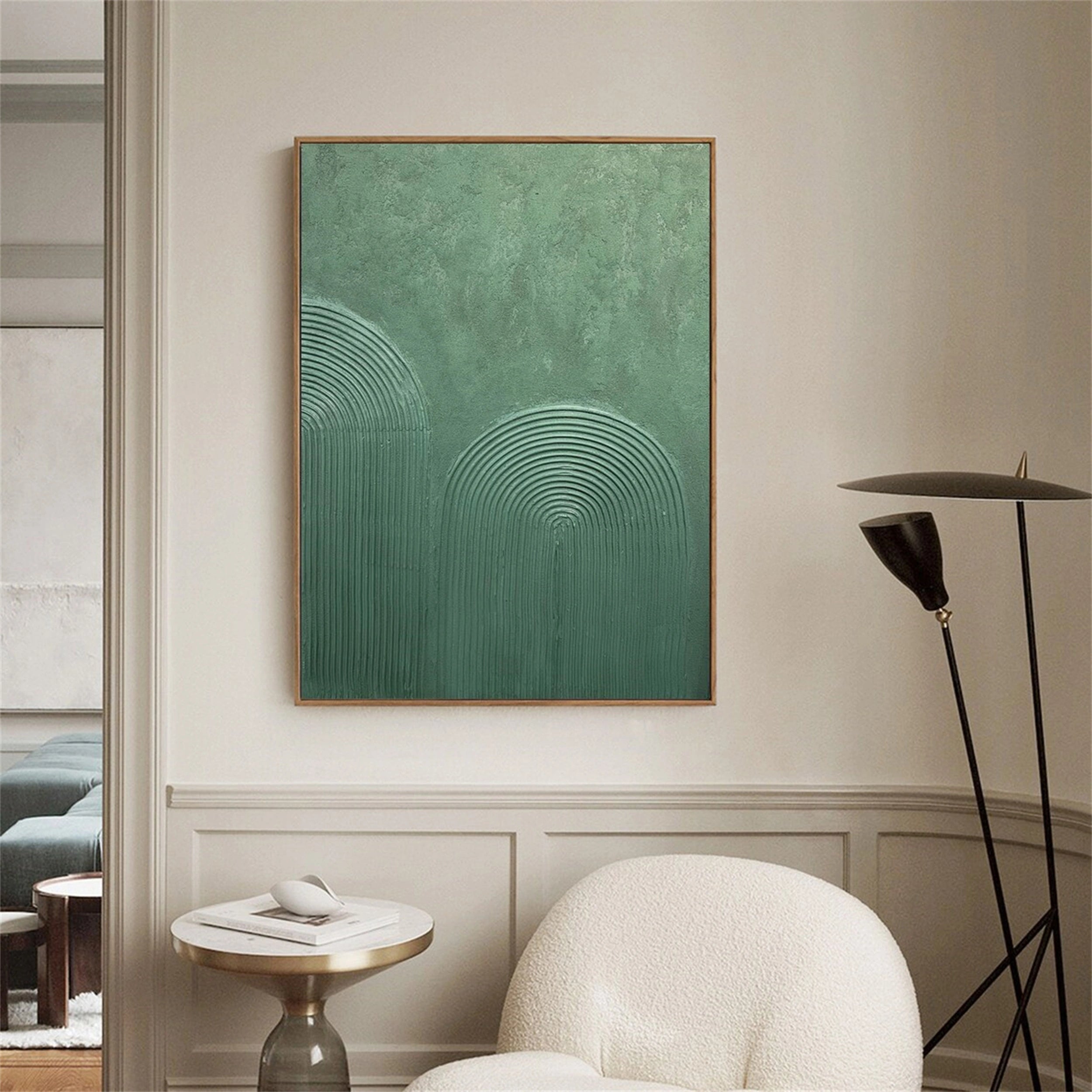 Green Textured Minimalist Wall Art #GT003