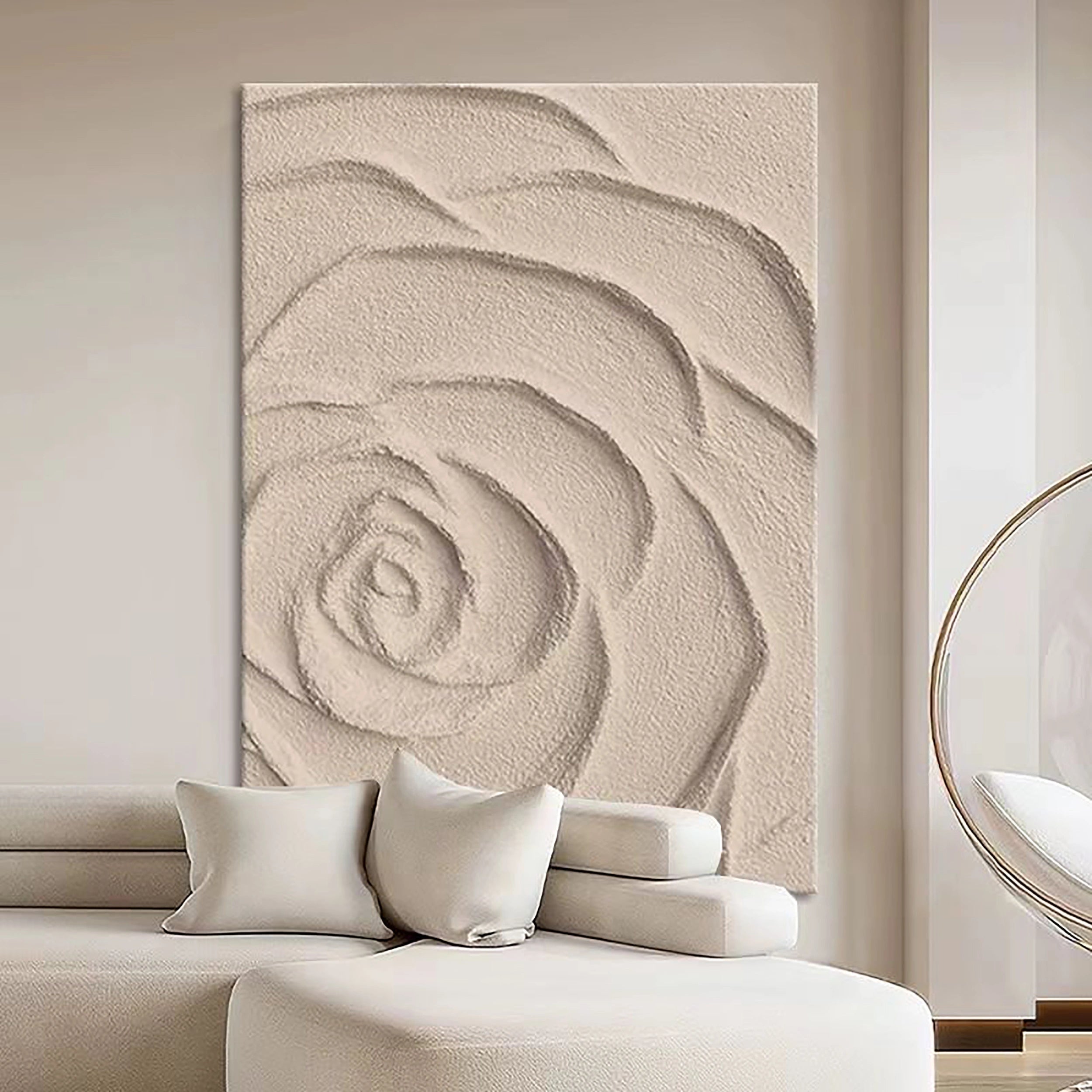 Beige & Brown Textured Minimalist Wall Art #BM022