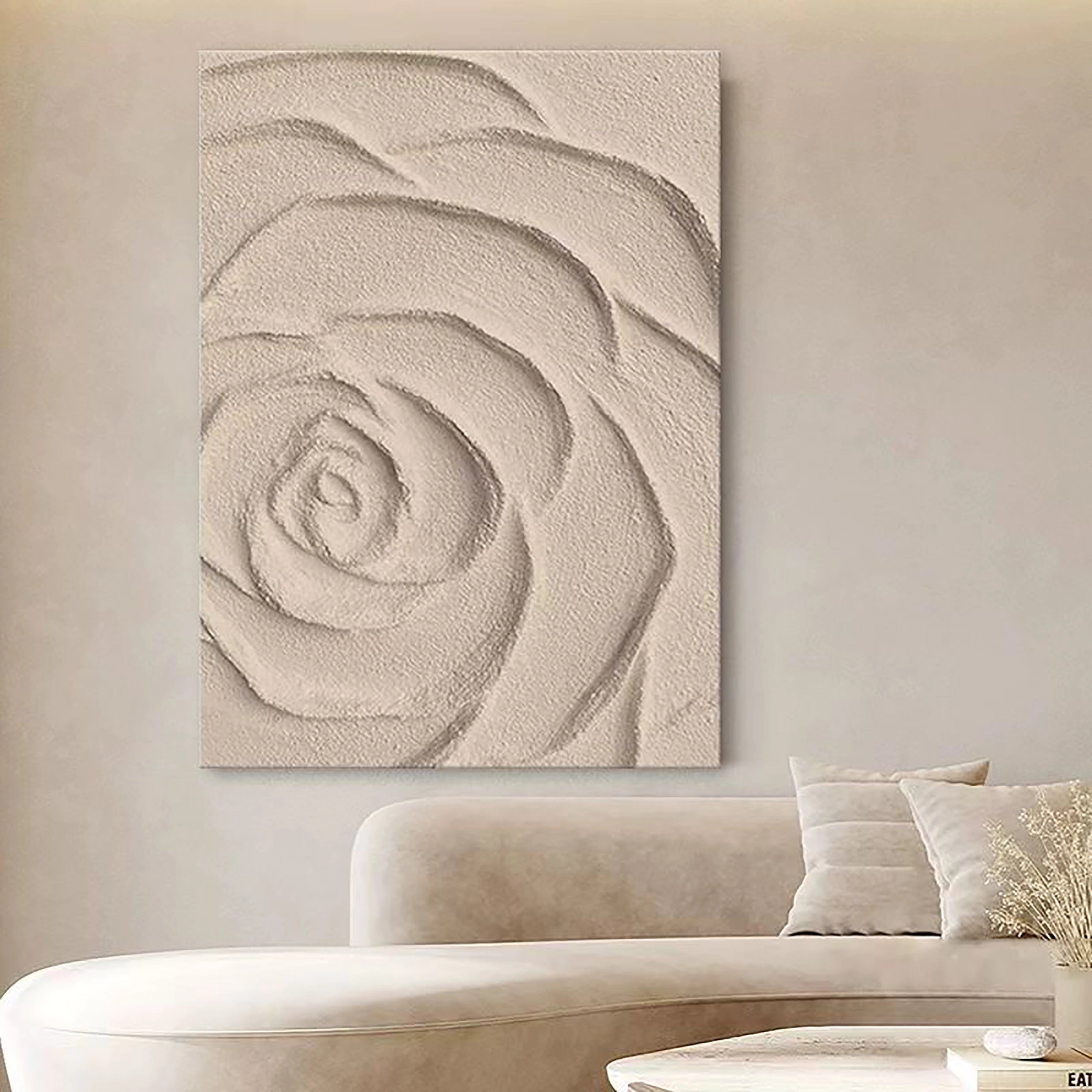Beige & Brown Textured Minimalist Wall Art #BM022