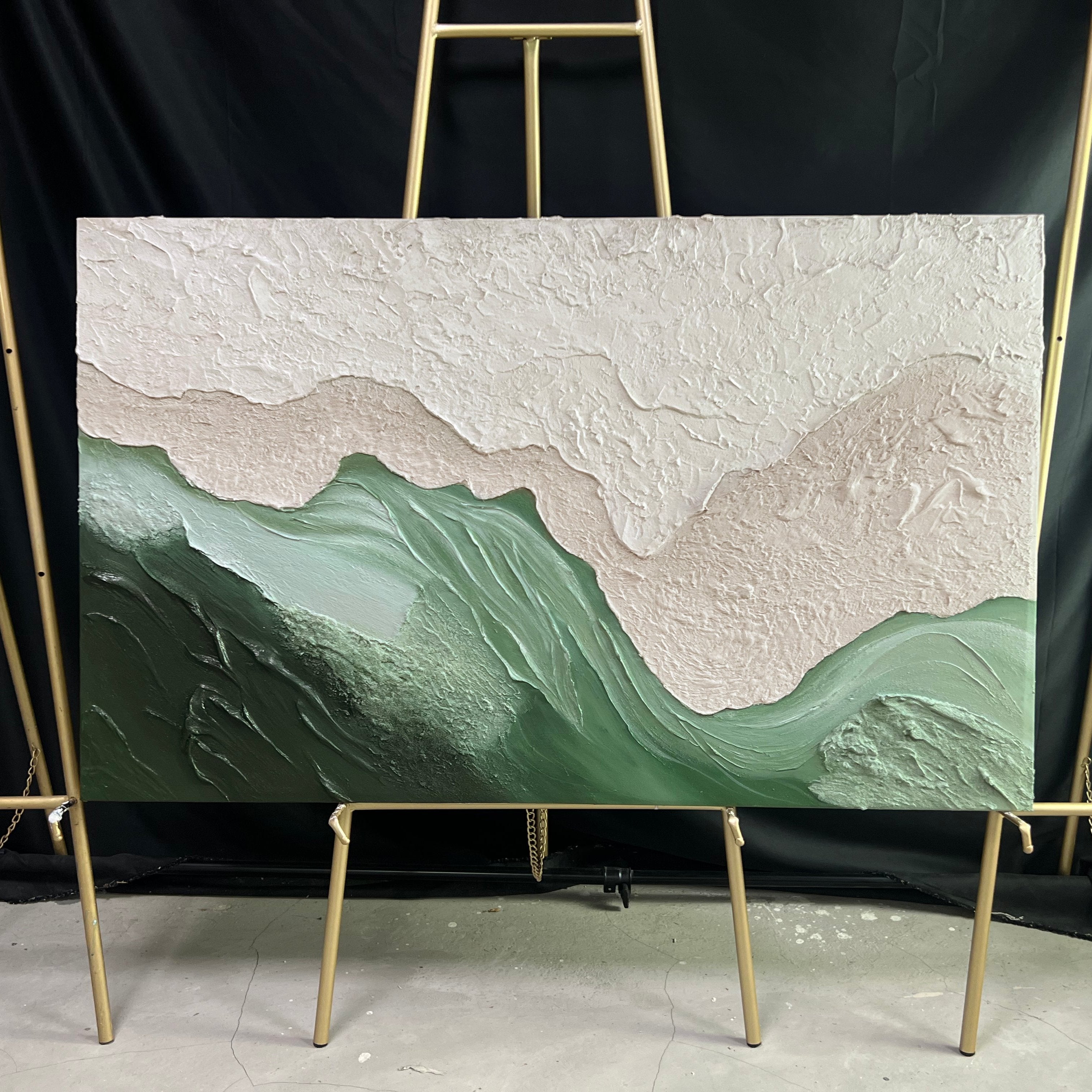 Green Textured Minimalist Wall Art #GT030