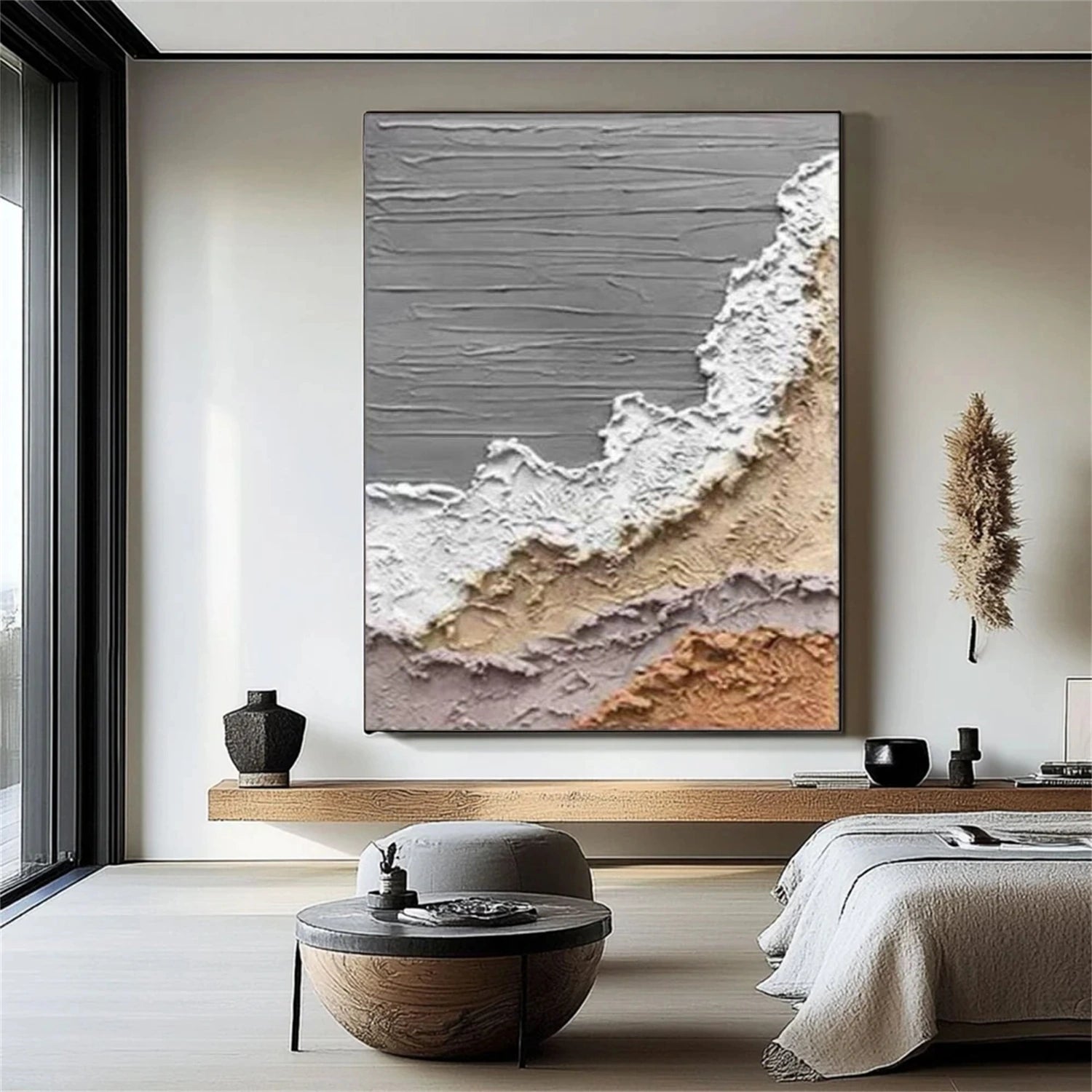 Sky And Ocean Abstract Textured Wall Art #SO362