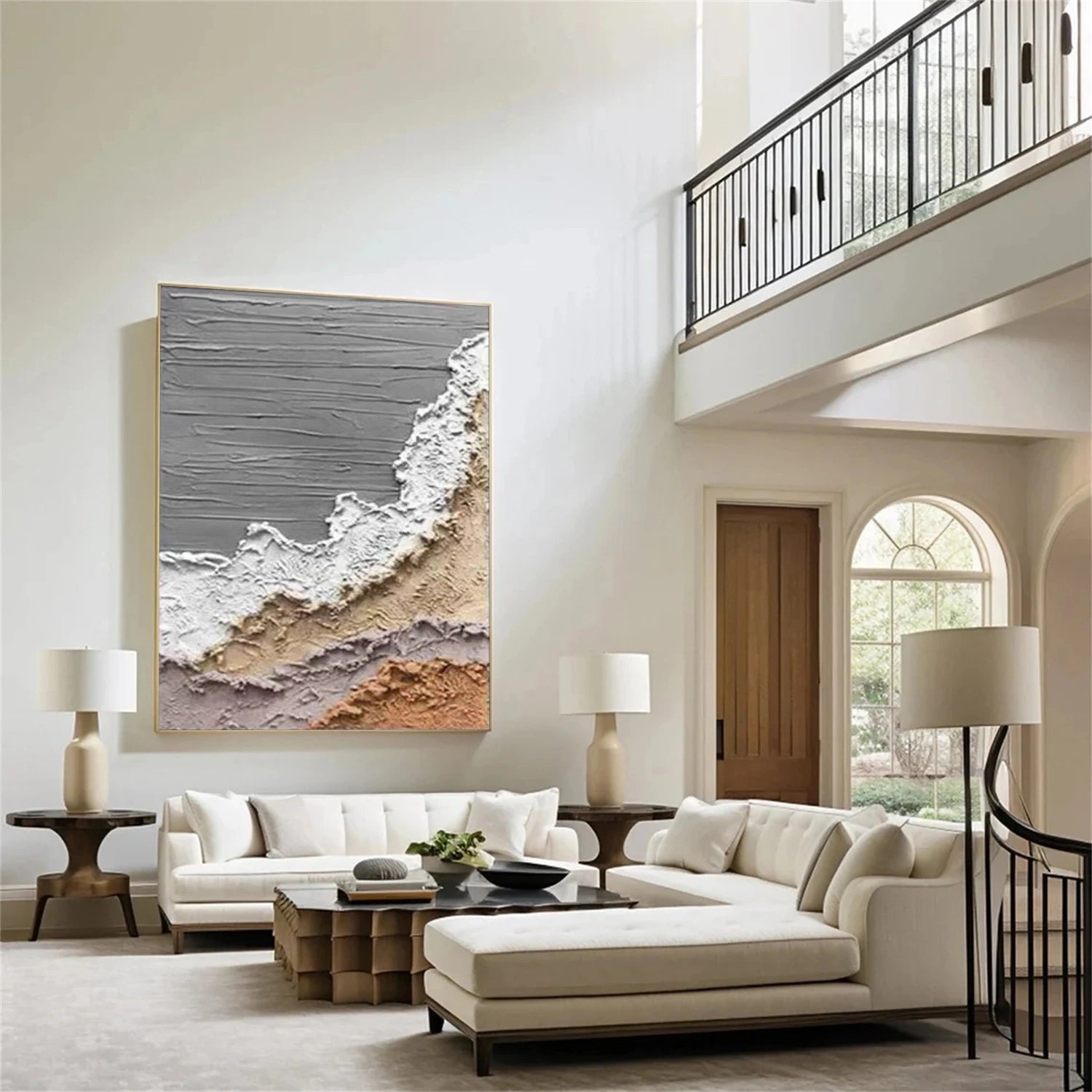 Sky And Ocean Abstract Textured Wall Art #SO362
