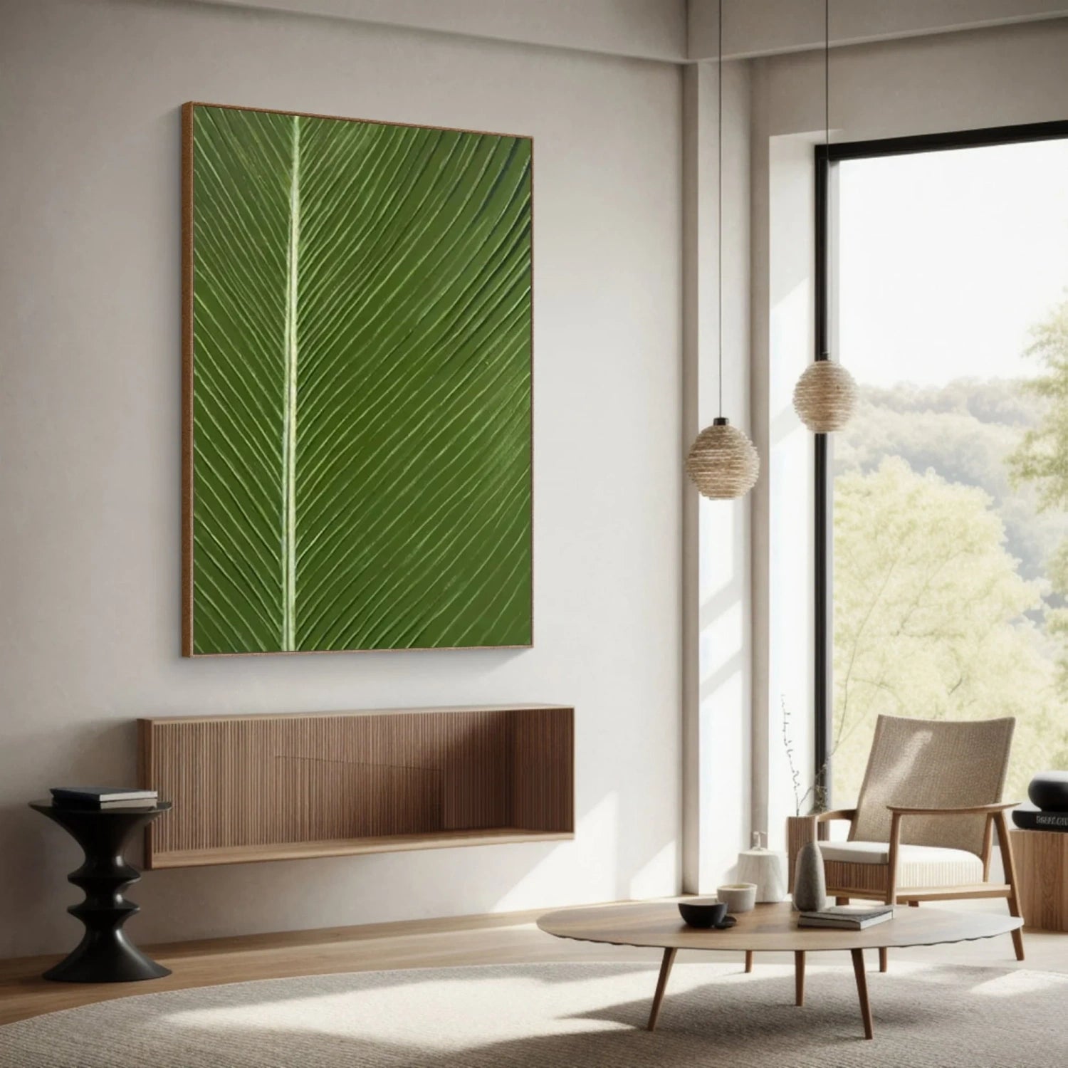 Green Textured Minimalist Wall Art #GT045