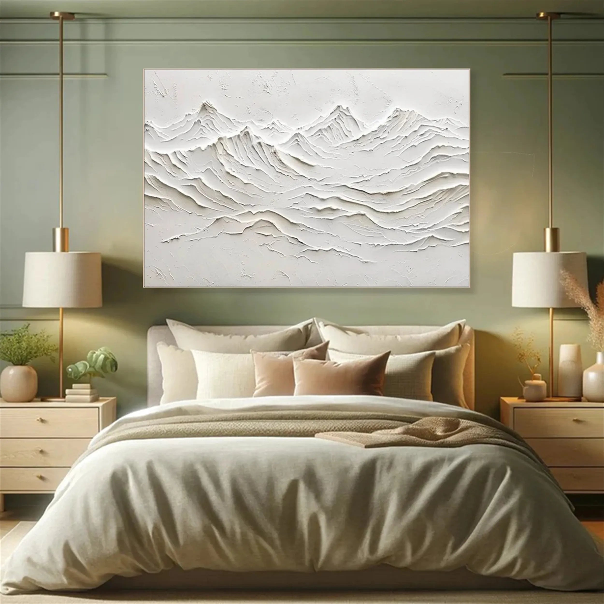 White Textured Minimalist Wall Art #WT121