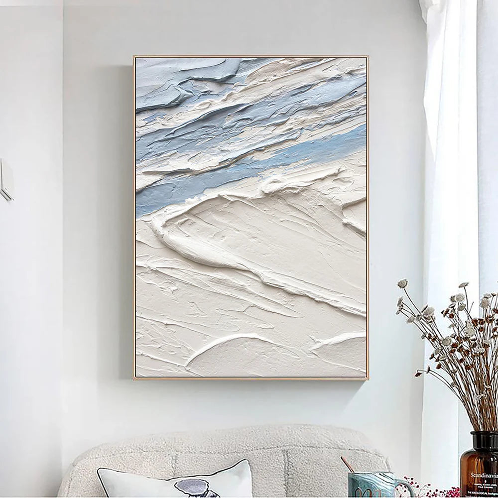 White Textured Minimalist Wall Art #WT173