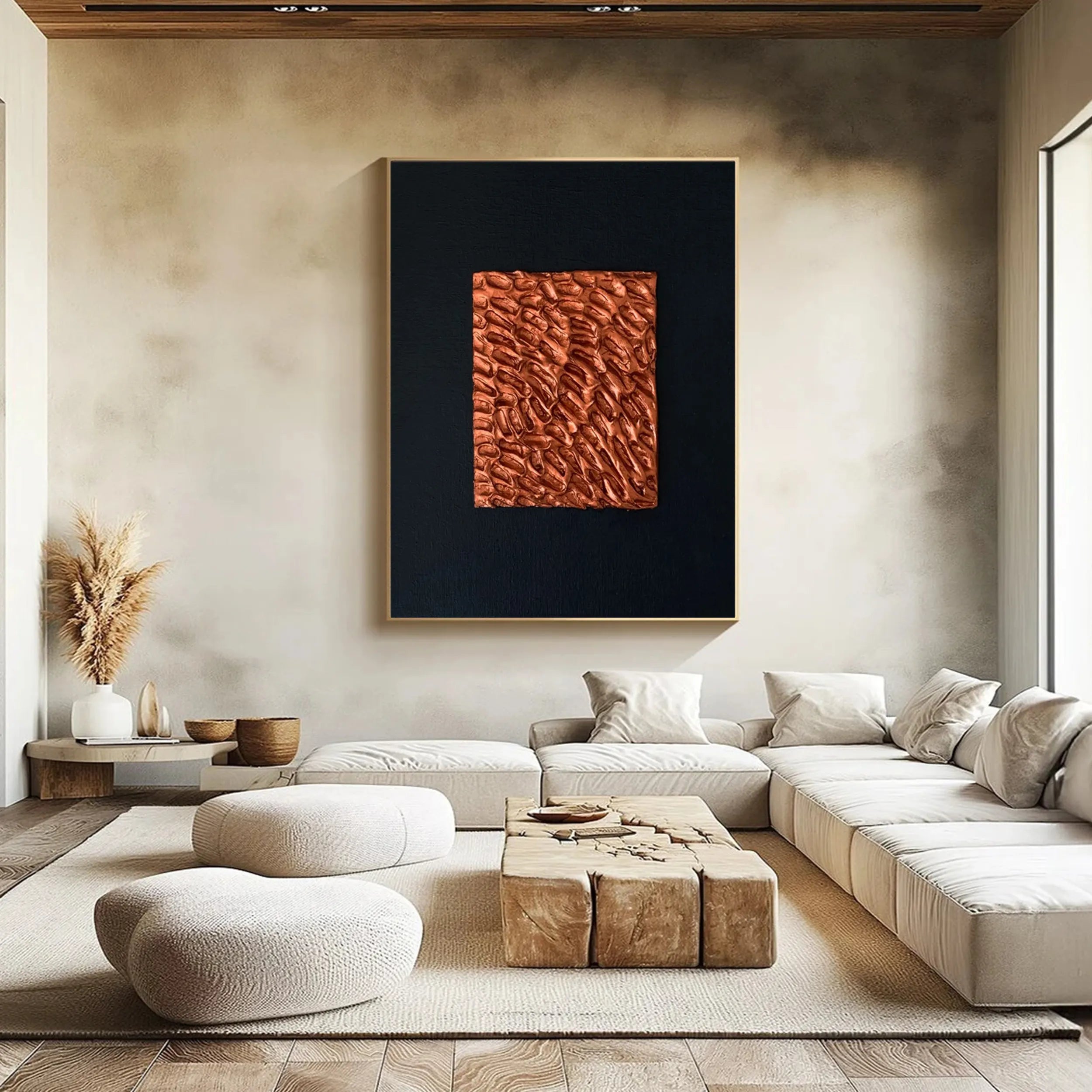 Black Textured Minimalist Wall Art #BT062