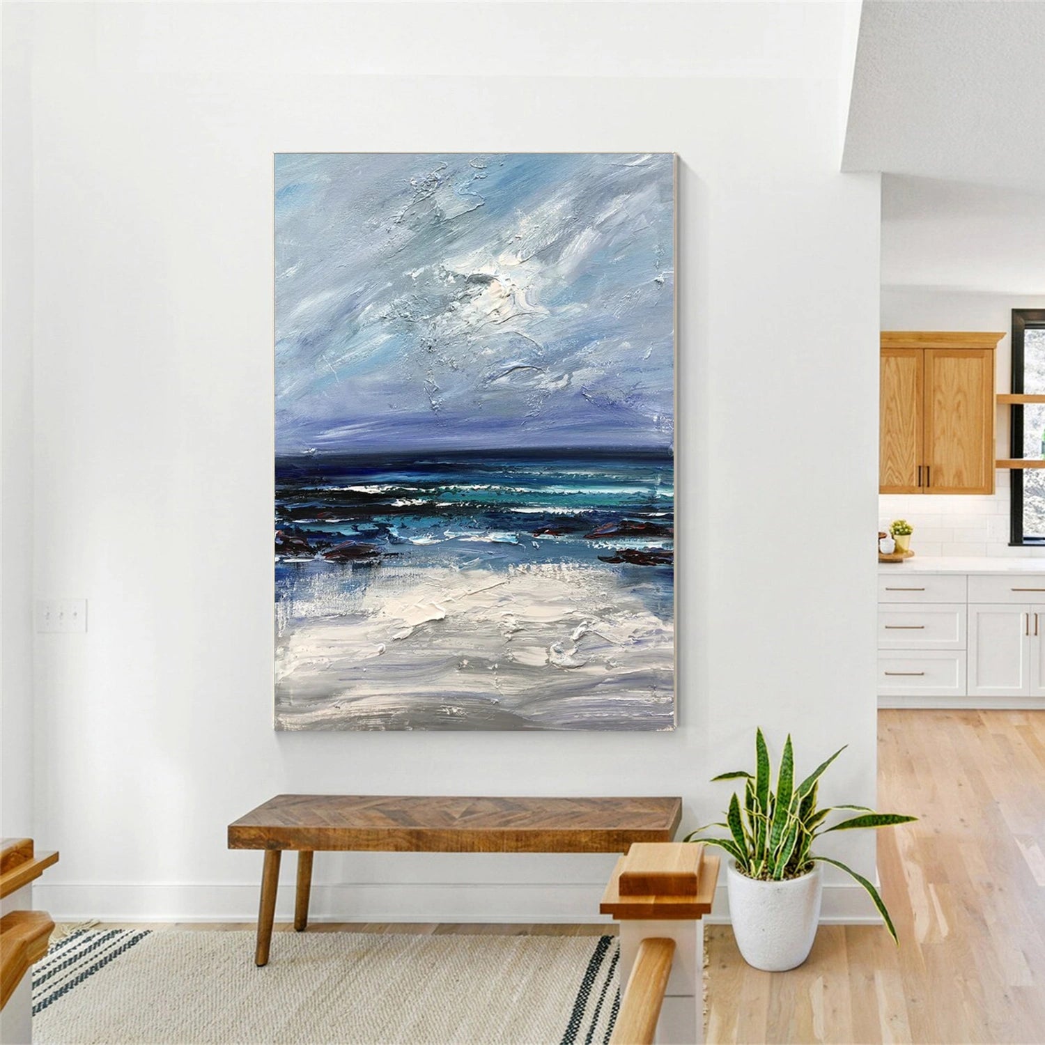 Sky And Ocean Abstract Textured Wall Art #SO253