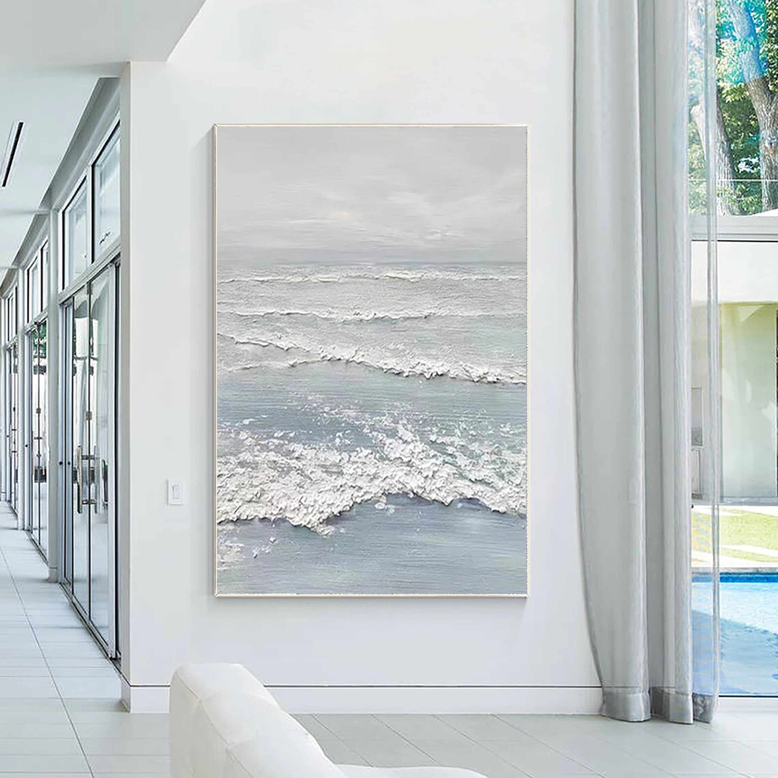 Blue Textured Minimalist Wall Art #BL004