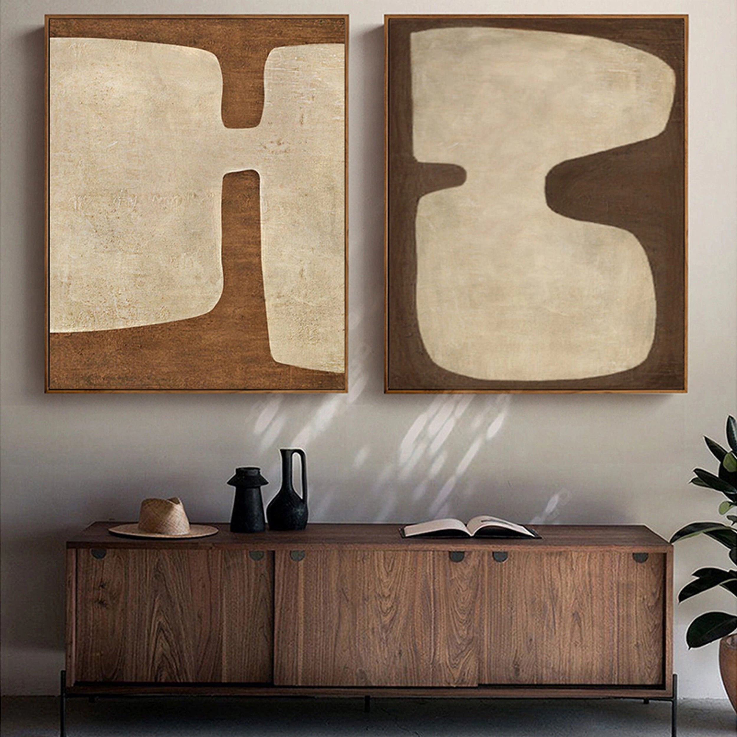 Wabi Sabi Abstract Wall Art Set of 2 #WA035