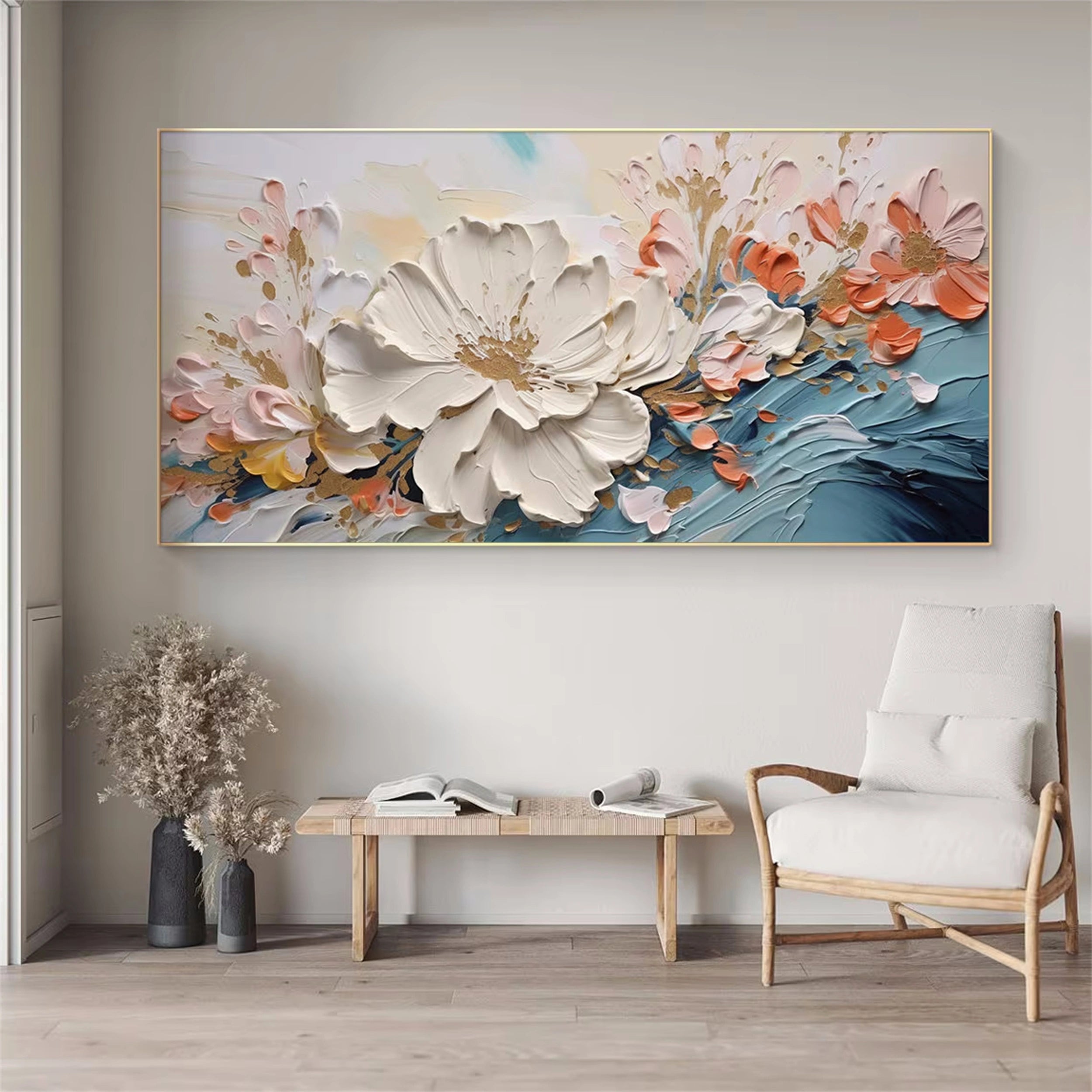 Colorful Tree And Flower Painting #TF032