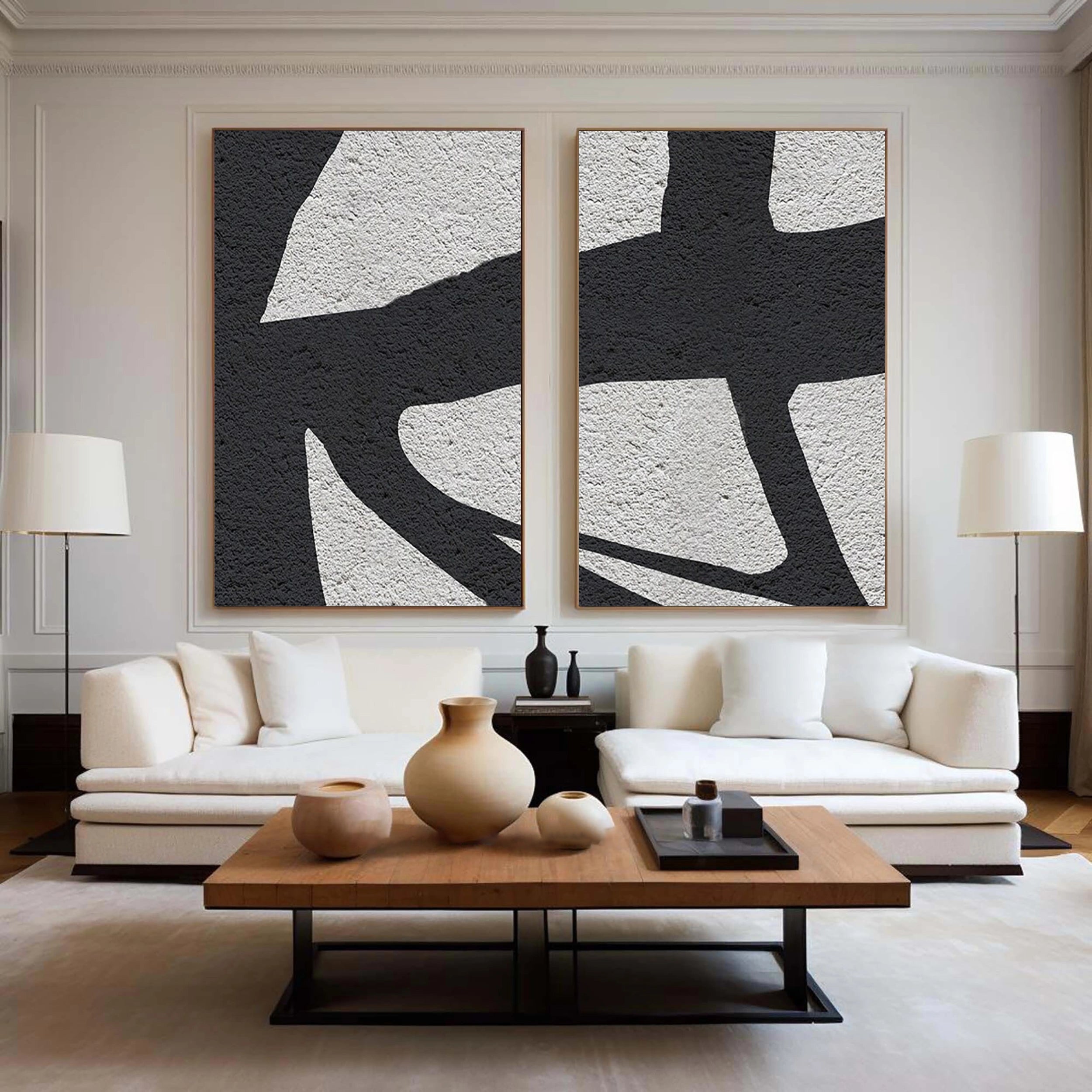 Wabi Sabi Abstract Wall Art Set of 2 #WA112