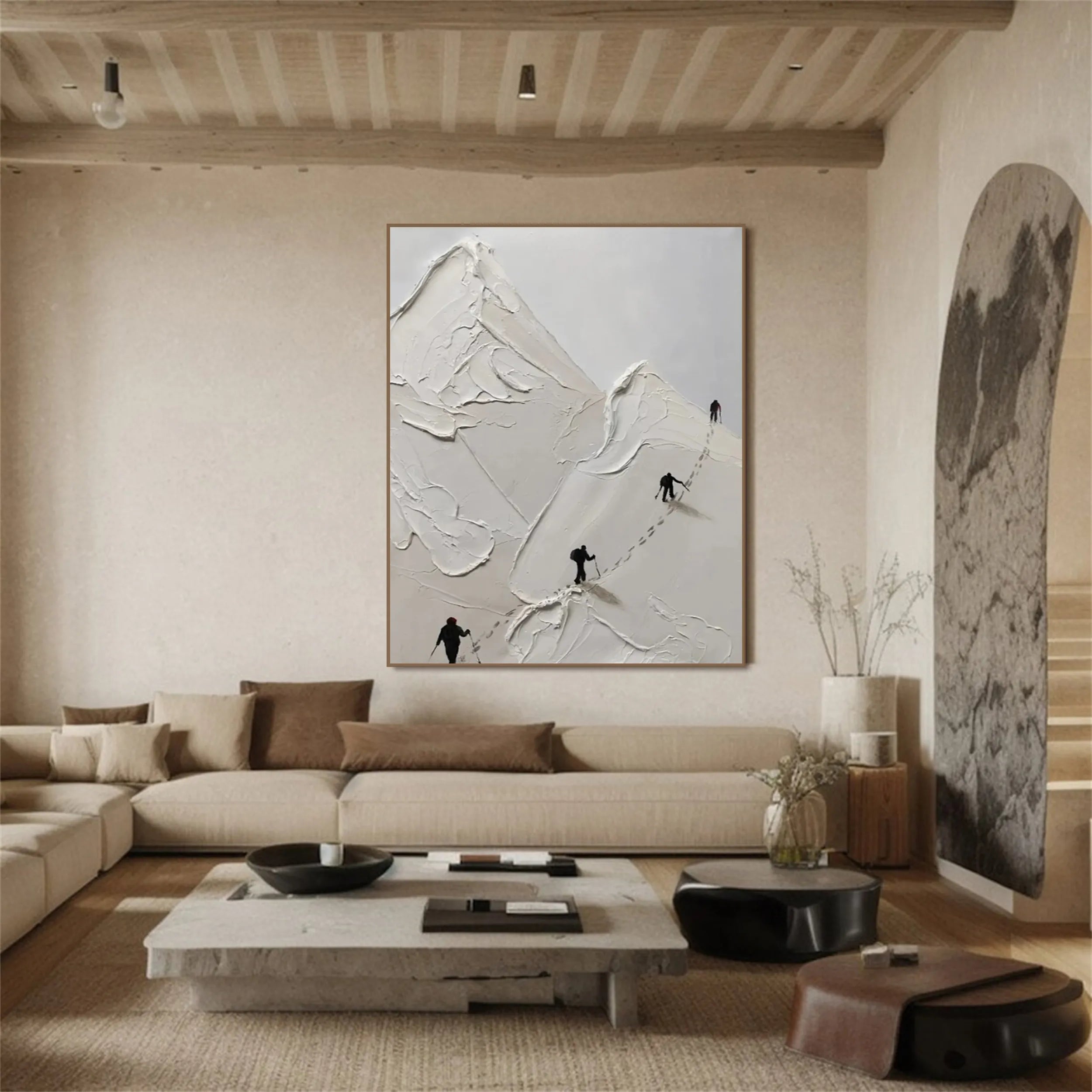 White Textured Minimalist Wall Art #WT168