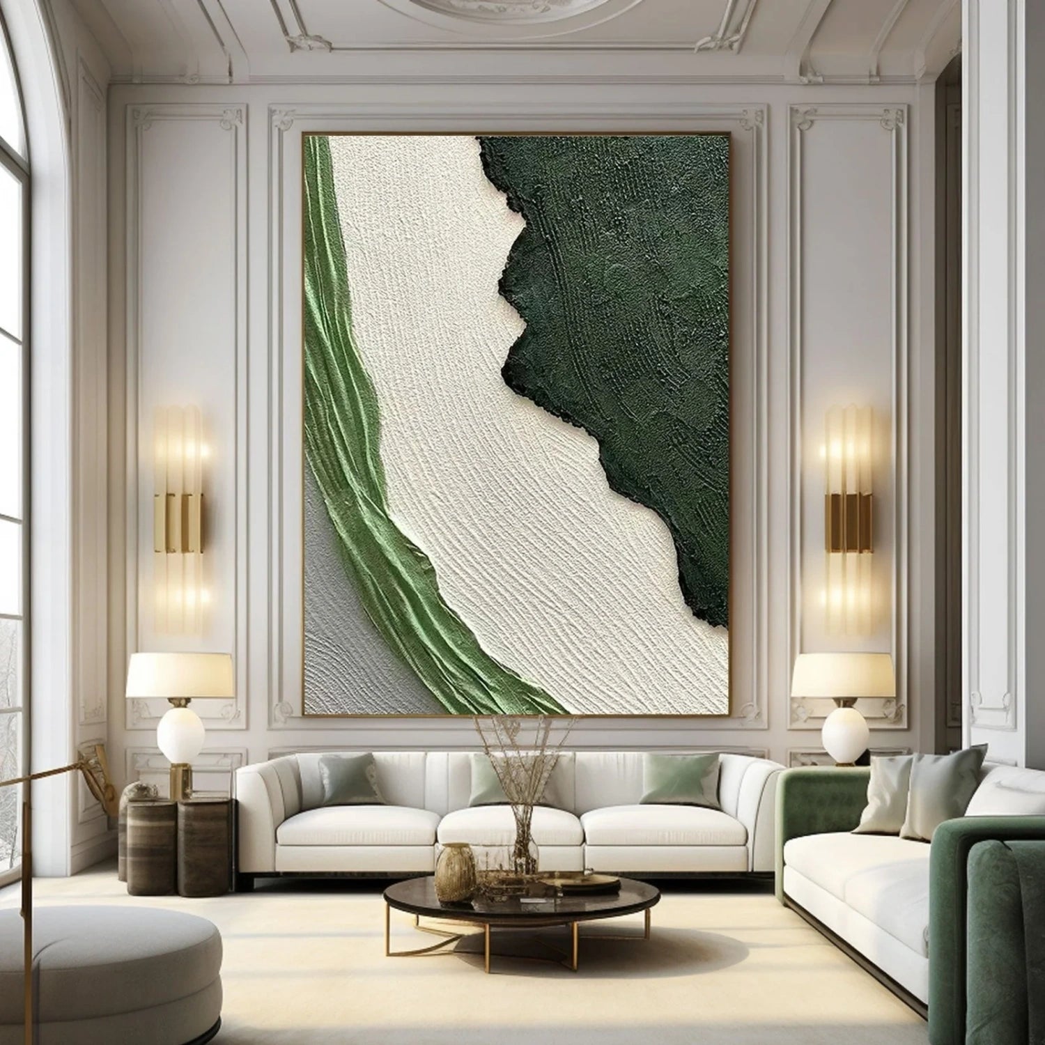 Green Textured Minimalist Wall Art #GT042