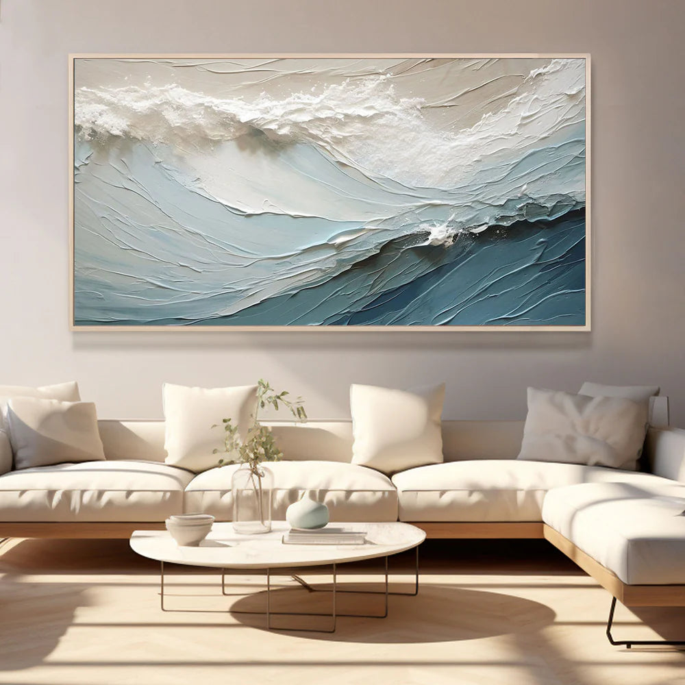 Blue Textured Minimalist Wall Art #BL001
