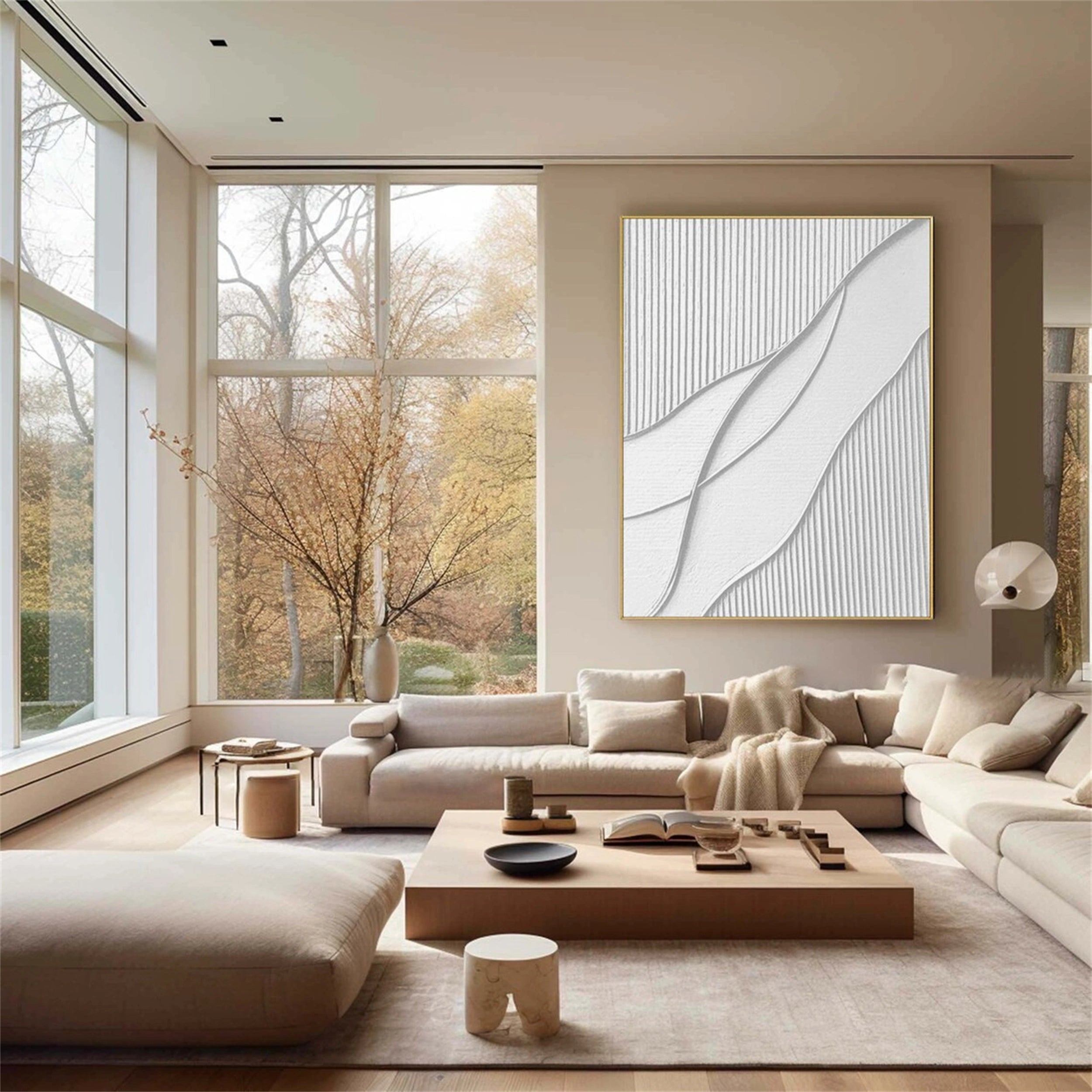 White Textured Minimalist Wall Art #WT066