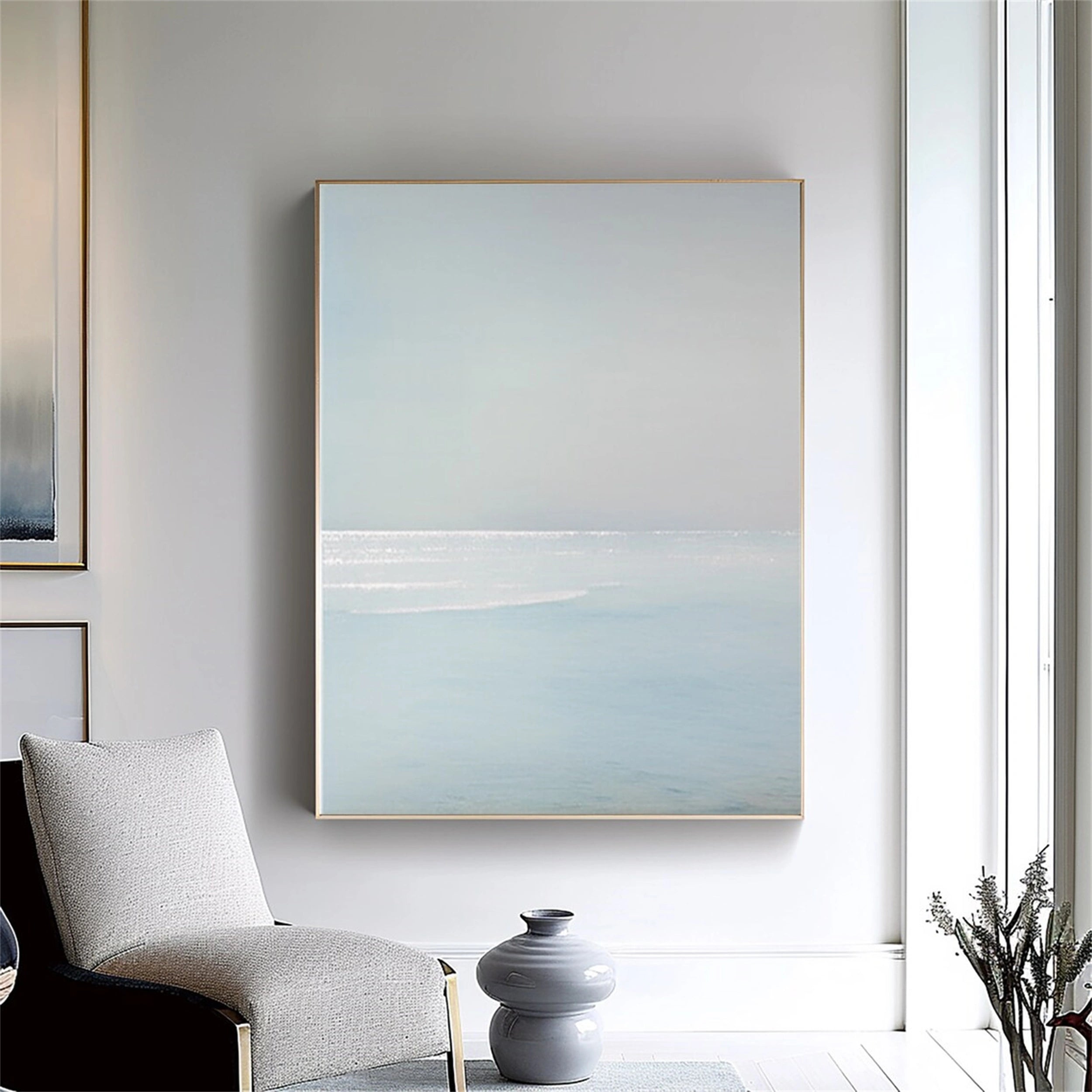 Blue Textured Minimalist Wall Art #BL021