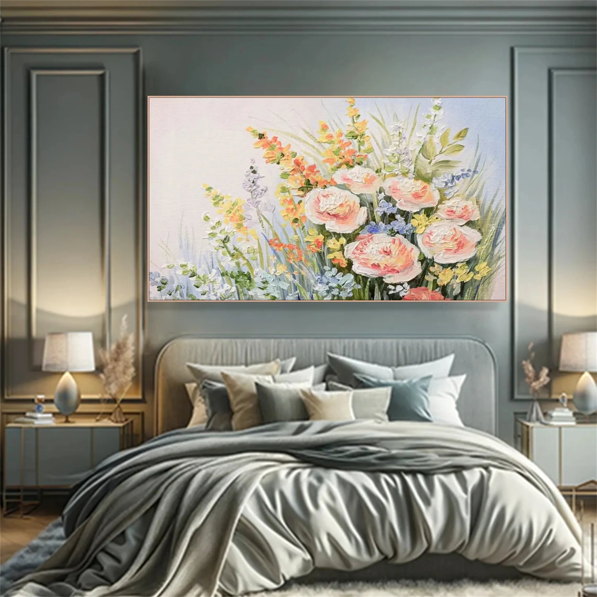 Colorful Tree And Flower Painting #TF014