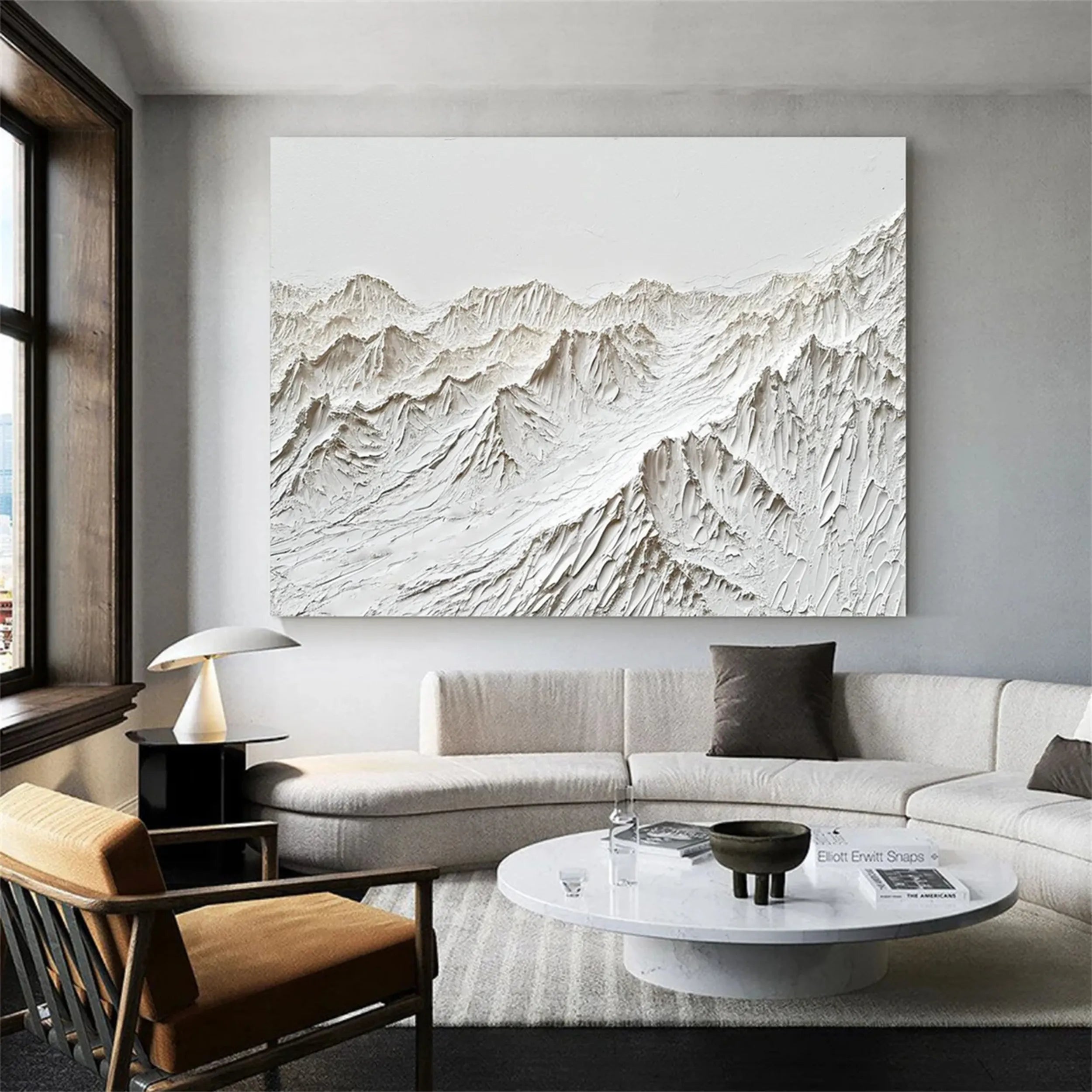 White Textured Minimalist Wall Art #WT126