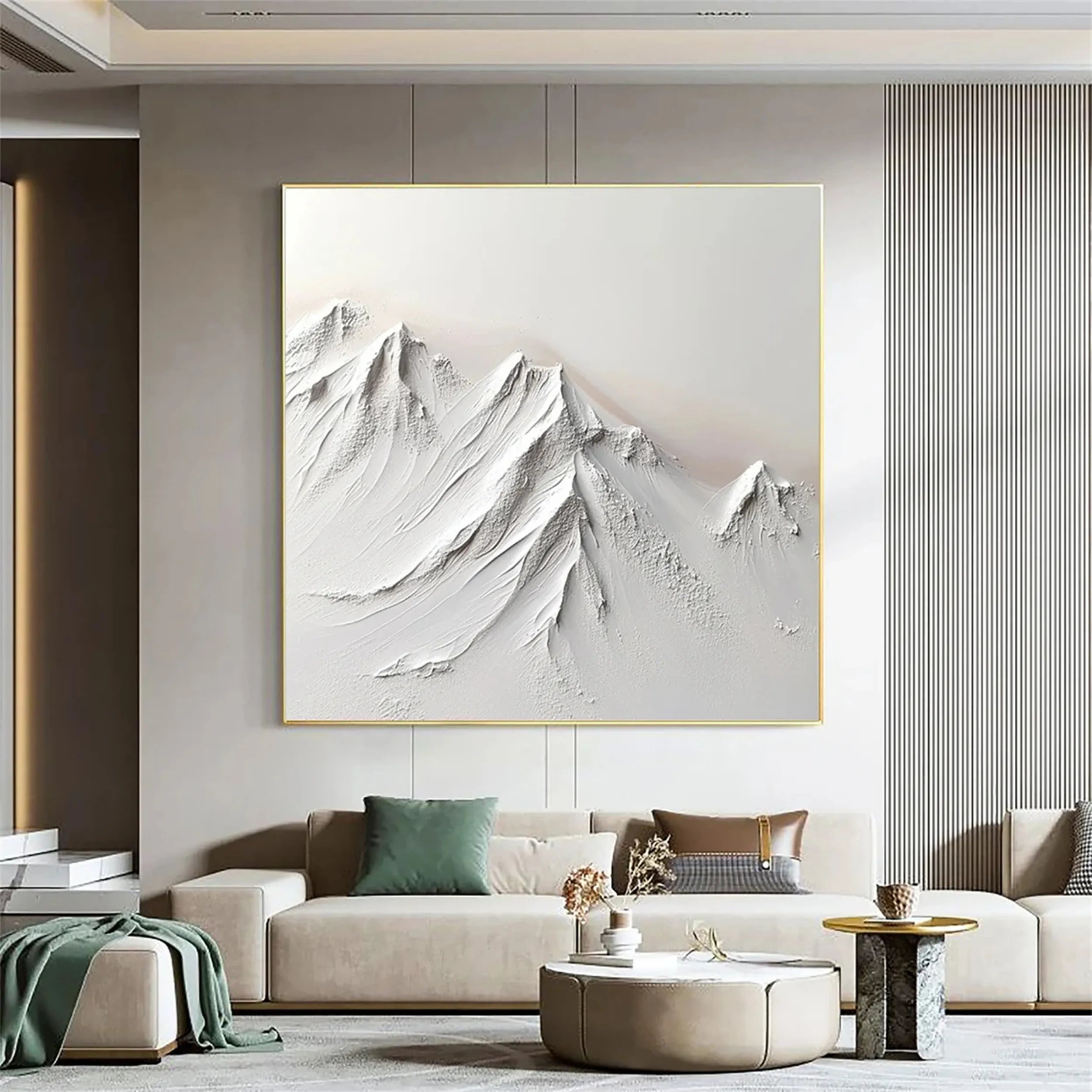 White Textured Minimalist Wall Art #WT116