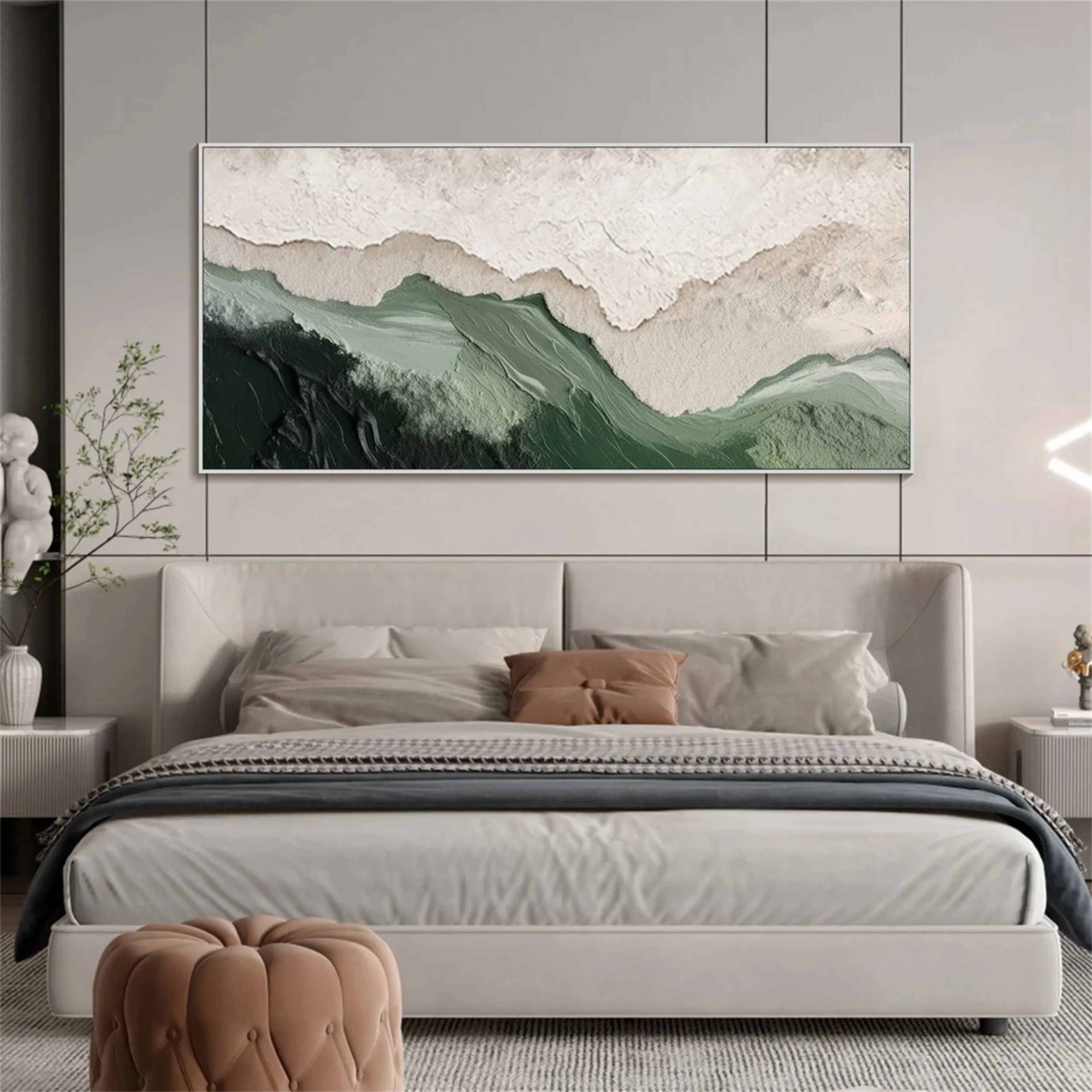 Green Textured Minimalist Wall Art #GT030