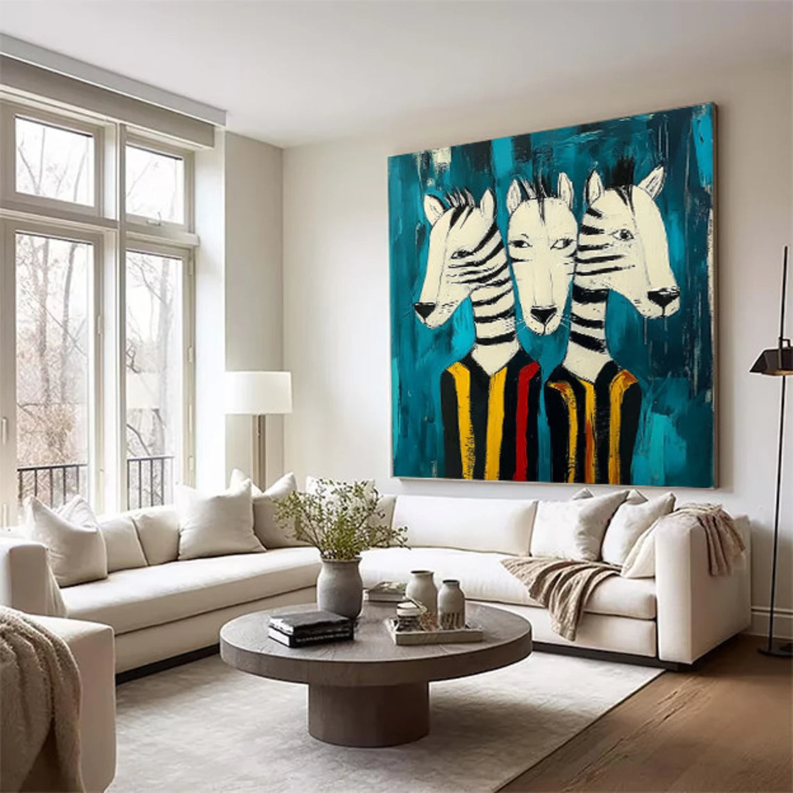 Abstract Animal Art Zebras Texture Wall Art #AT005