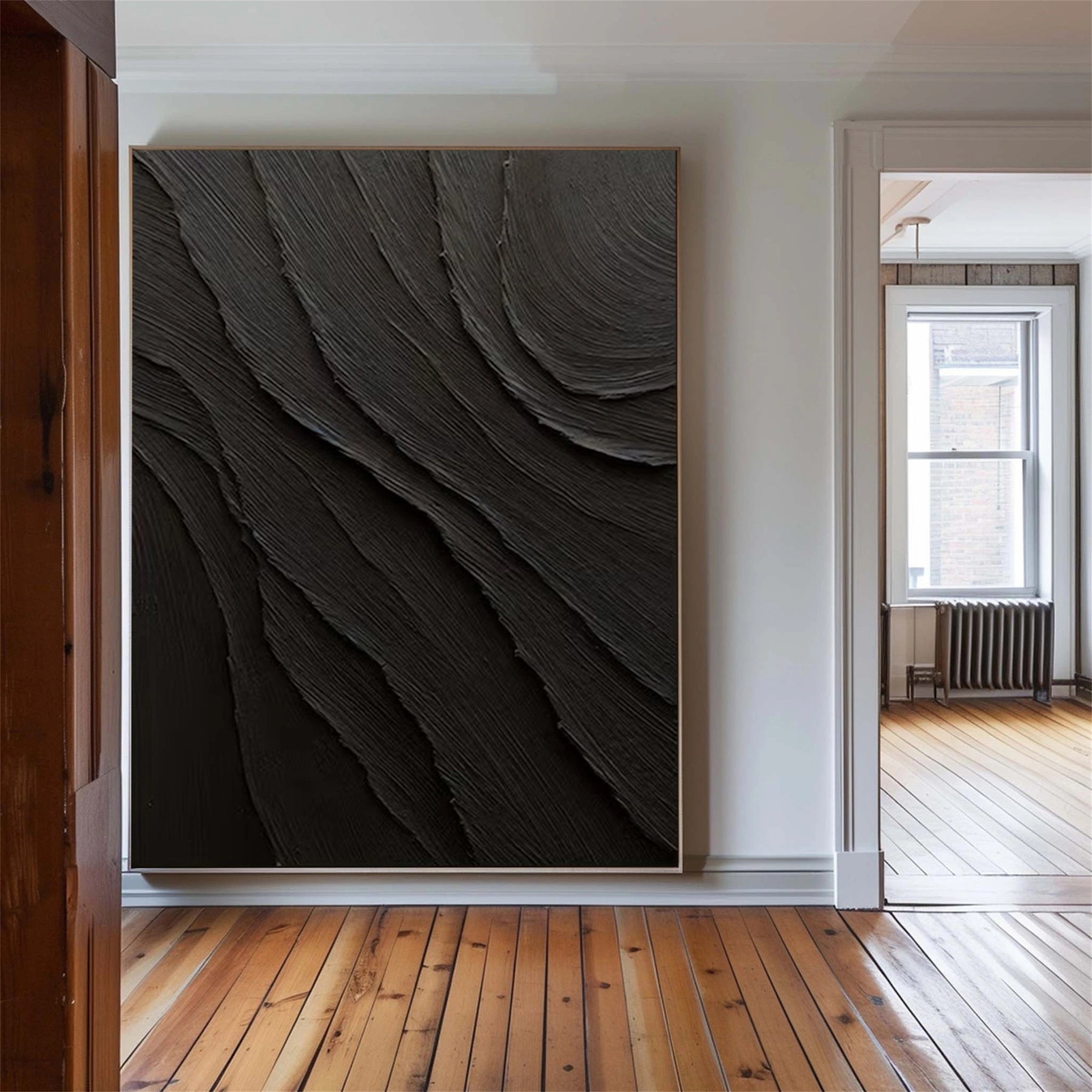 Black Textured Minimalist Wall Art #BT064