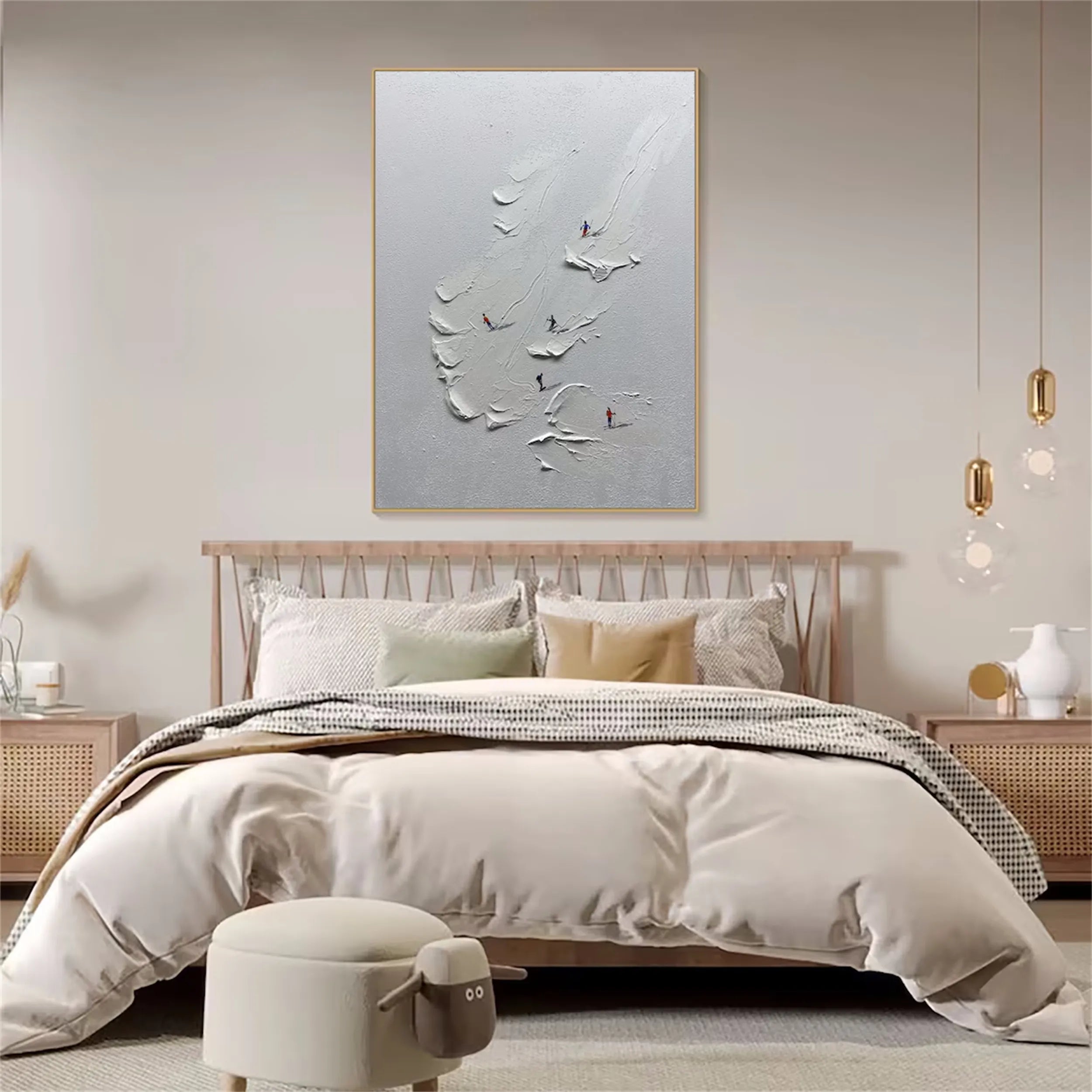 White Textured Minimalist Wall Art #WT156