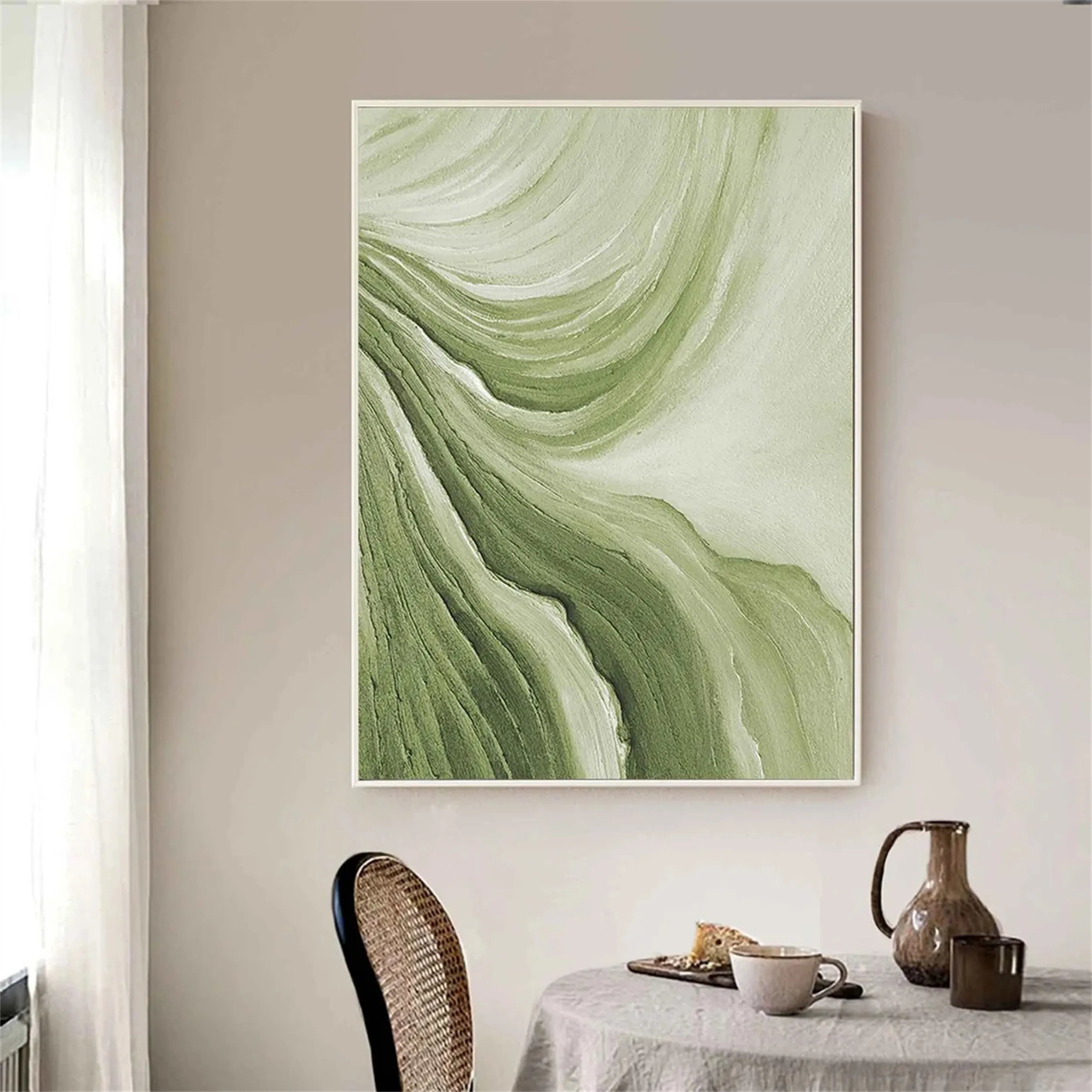 Green Textured Minimalist Wall Art #GT005