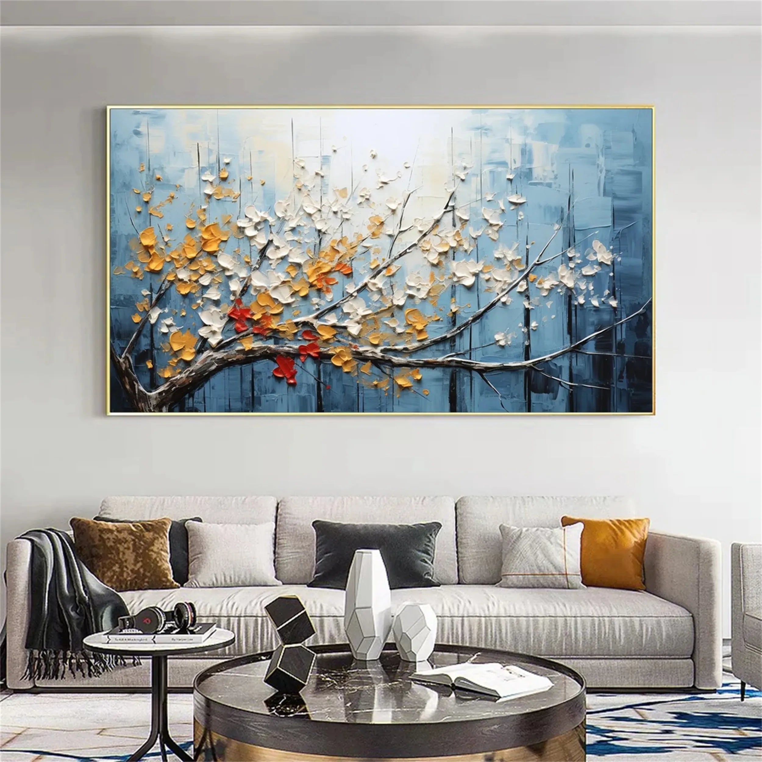 Colorful Tree And Flower Painting #TF020