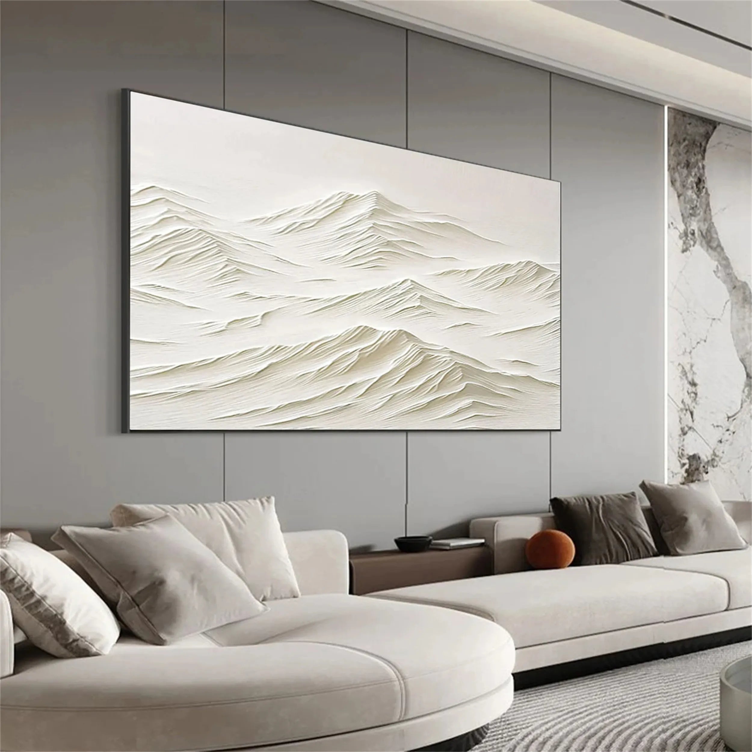 White Textured Minimalist Wall Art #WT131