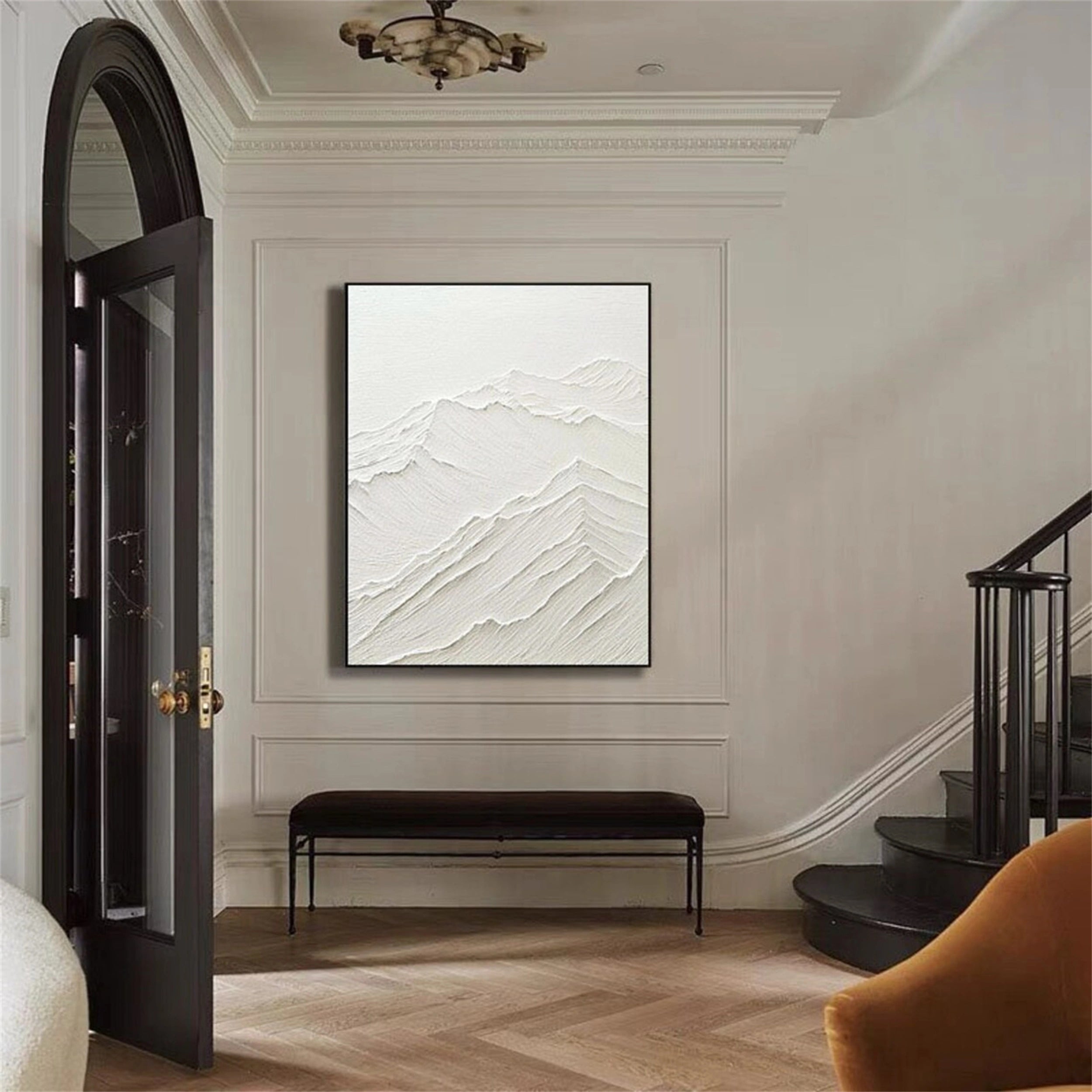 White Textured Minimalist Wall Art #WT077