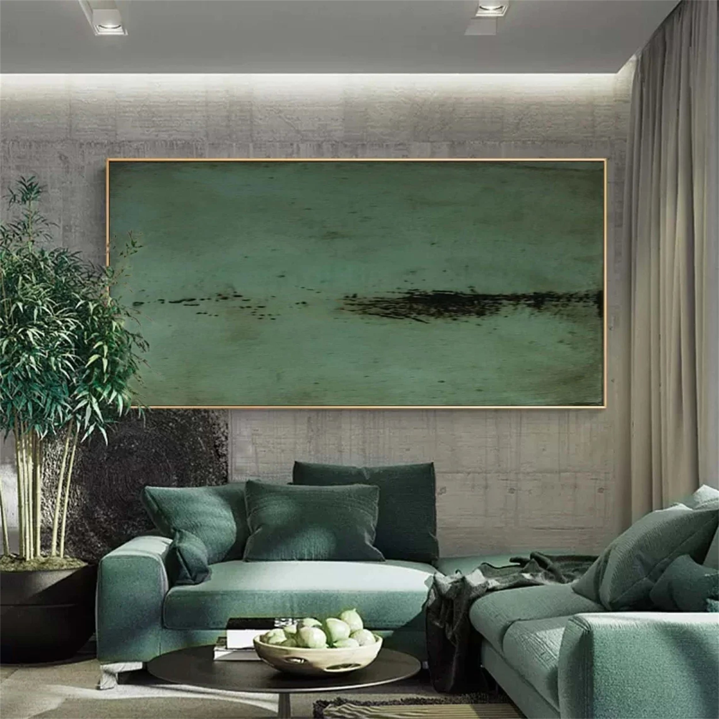 Green Textured Minimalist Wall Art #GT034
