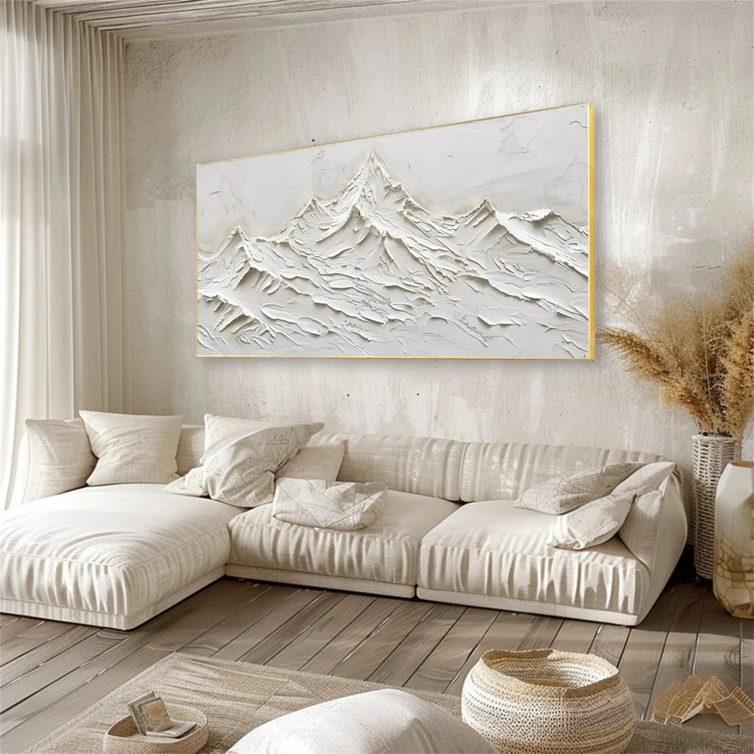 White Textured Minimalist Wall Art #WT124