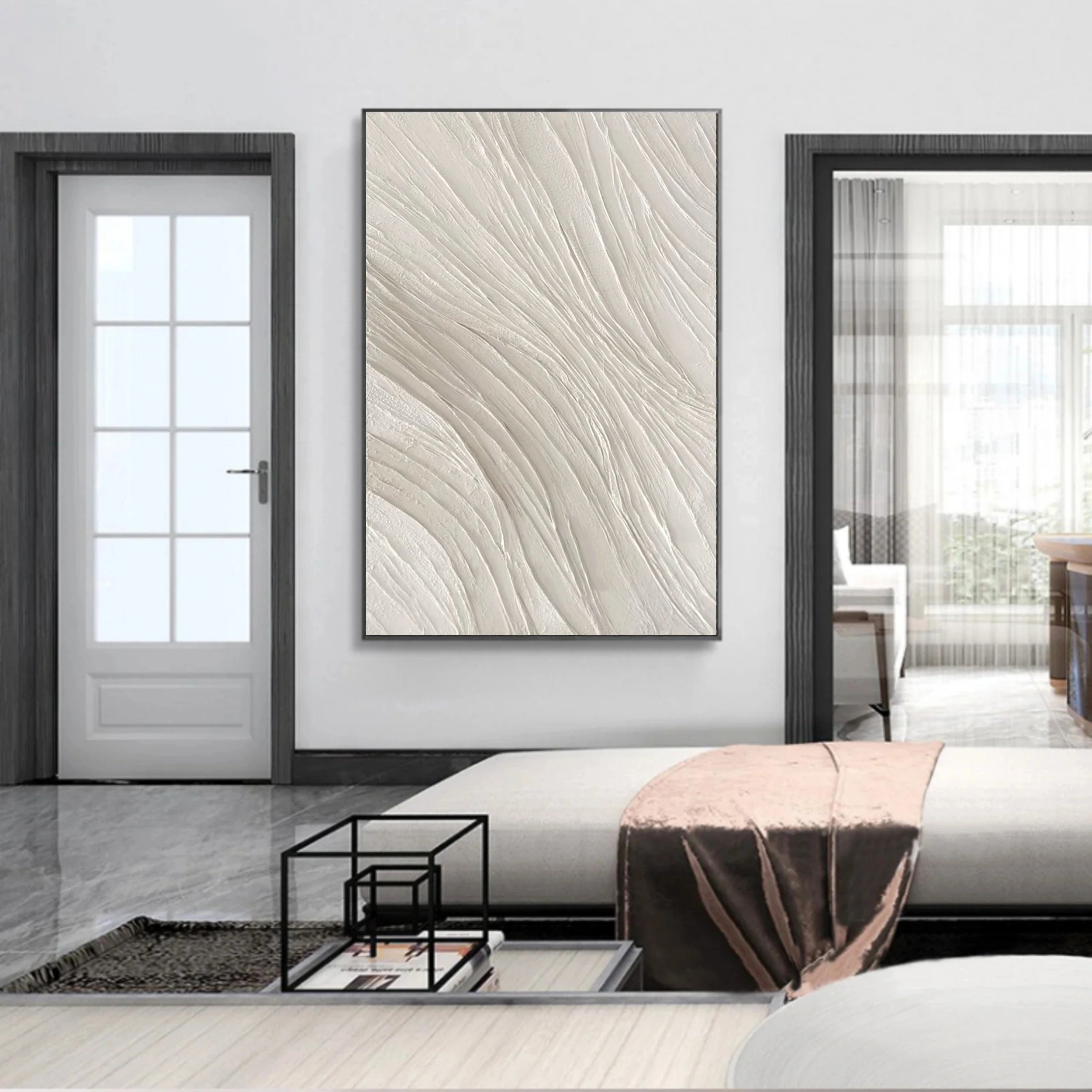 White Textured Minimalist Wall Art #WT069