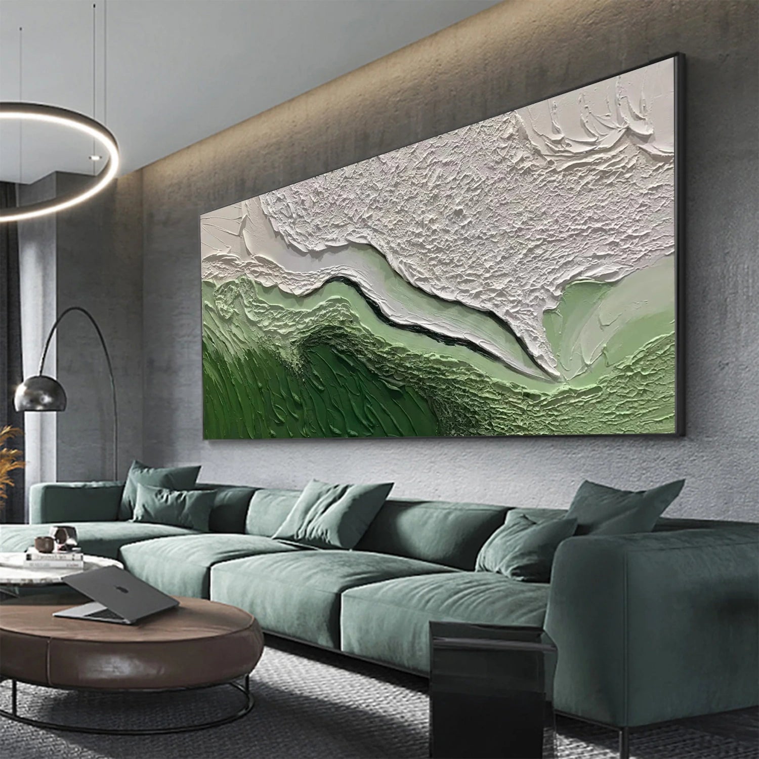 Green Textured Minimalist Wall Art #GT046