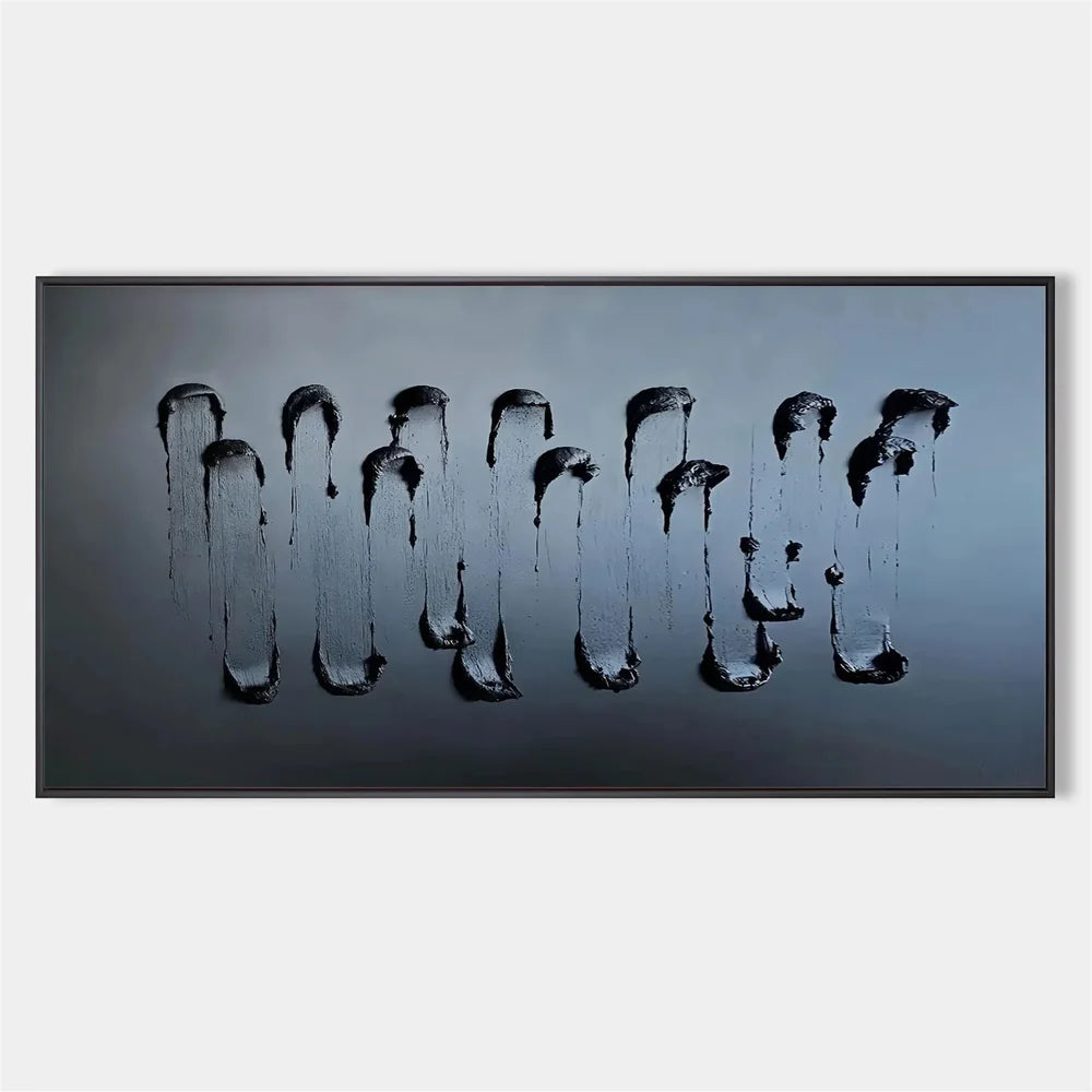 Black Textured Minimalist Wall Art #BT069