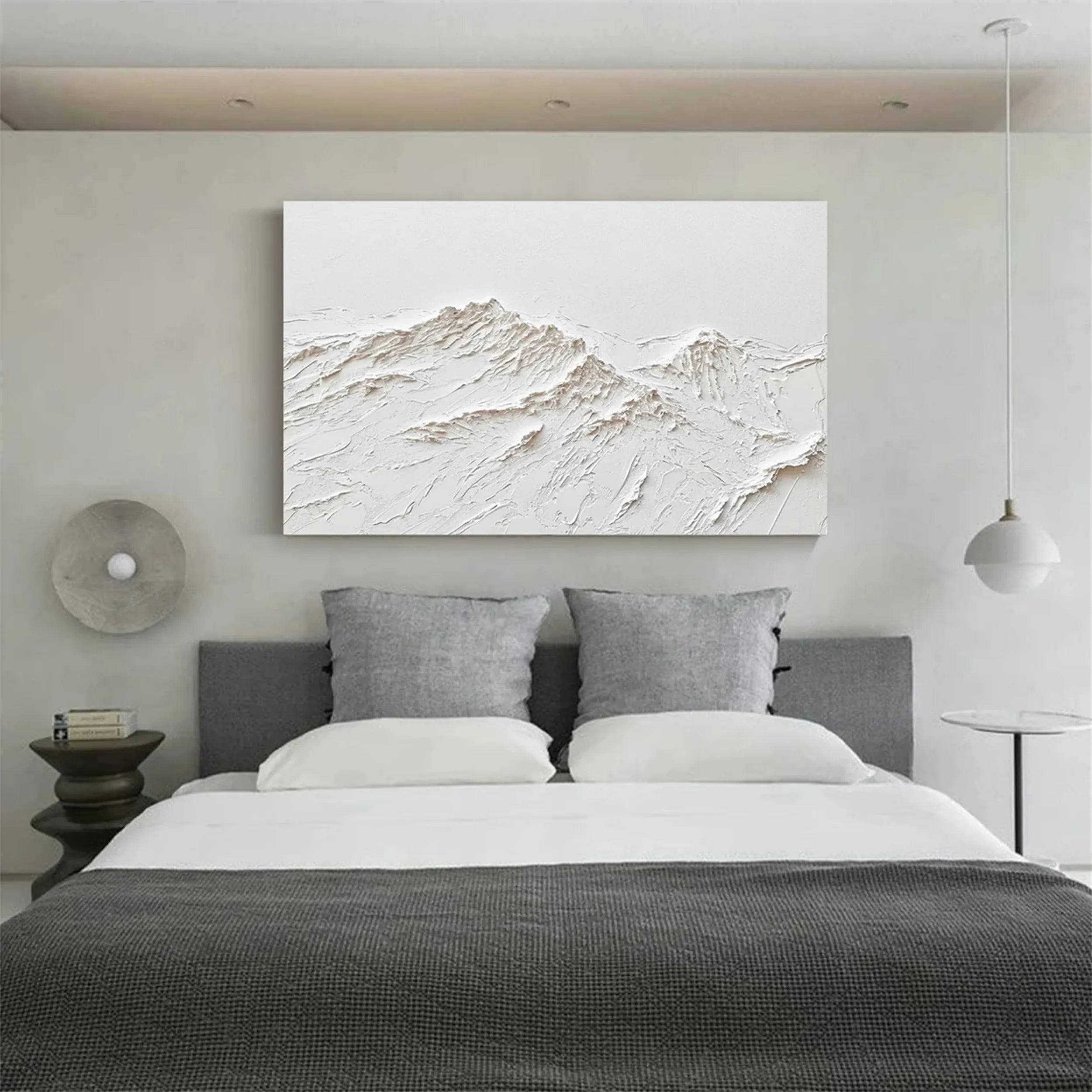 White Textured Minimalist Wall Art #WT130