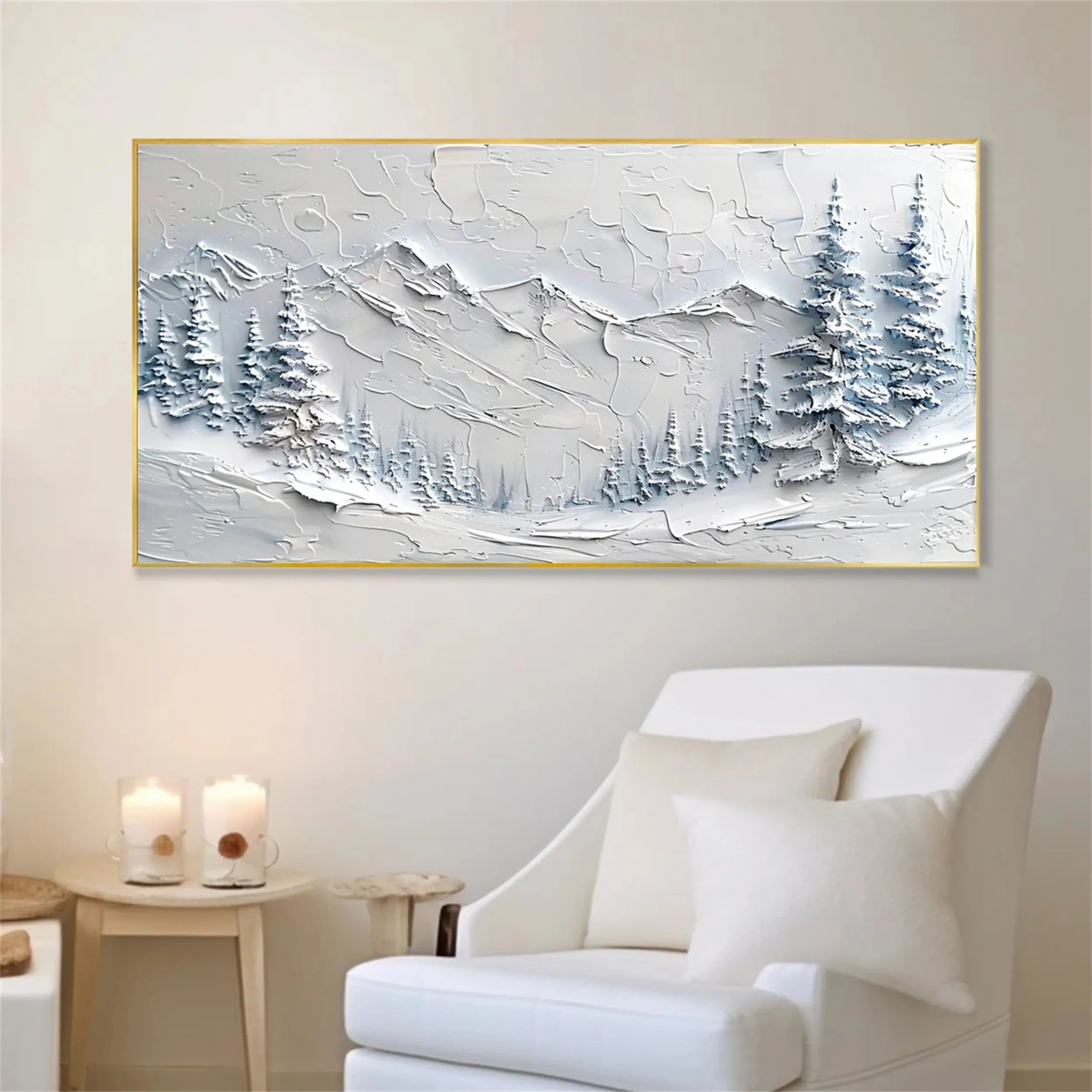 White Textured Minimalist Wall Art #WT135