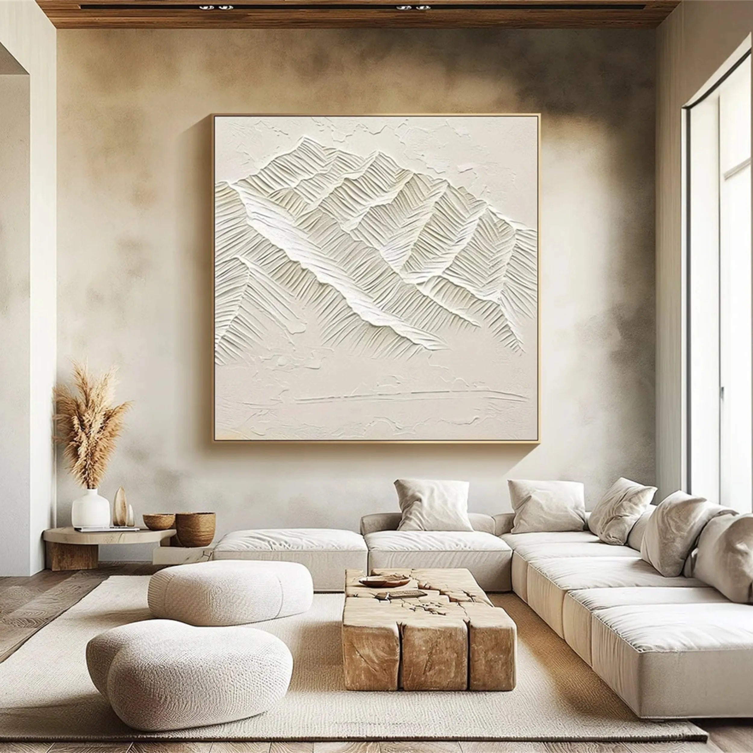 White Textured Minimalist Wall Art #WT142