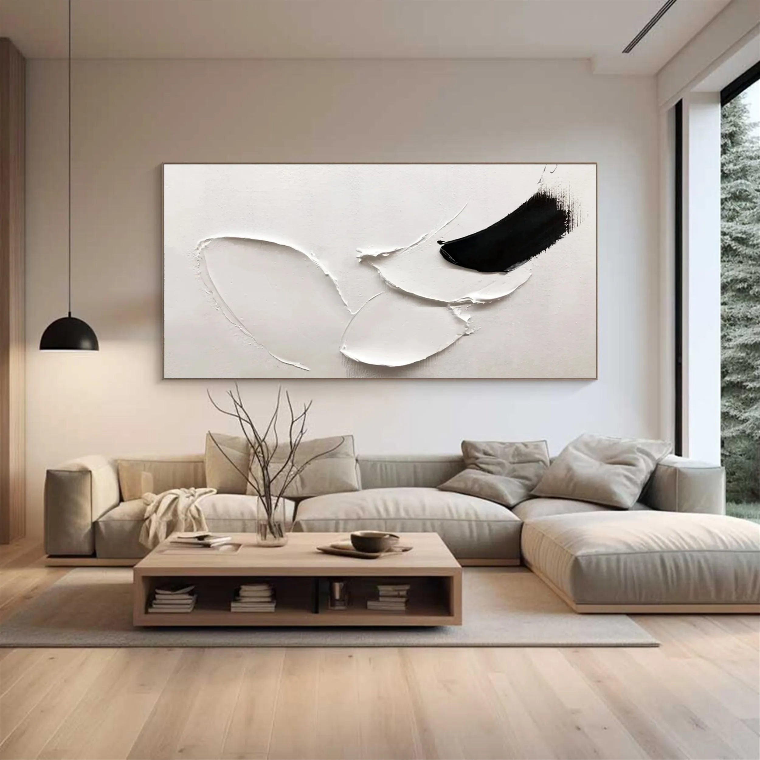 White Textured Minimalist Wall Art #WT112