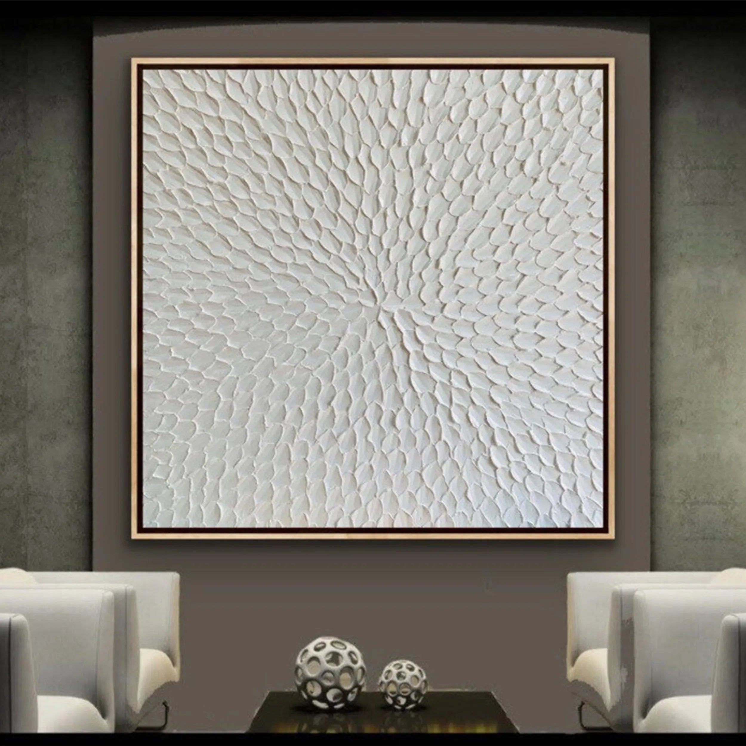 White Textured Minimalist Wall Art #WT185