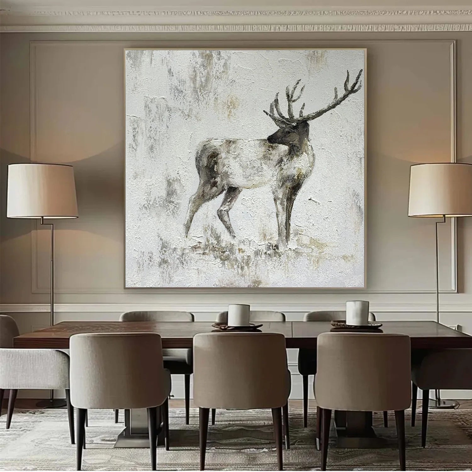 Abstract Animal Art Cervus elaphus Wall Art #AT038