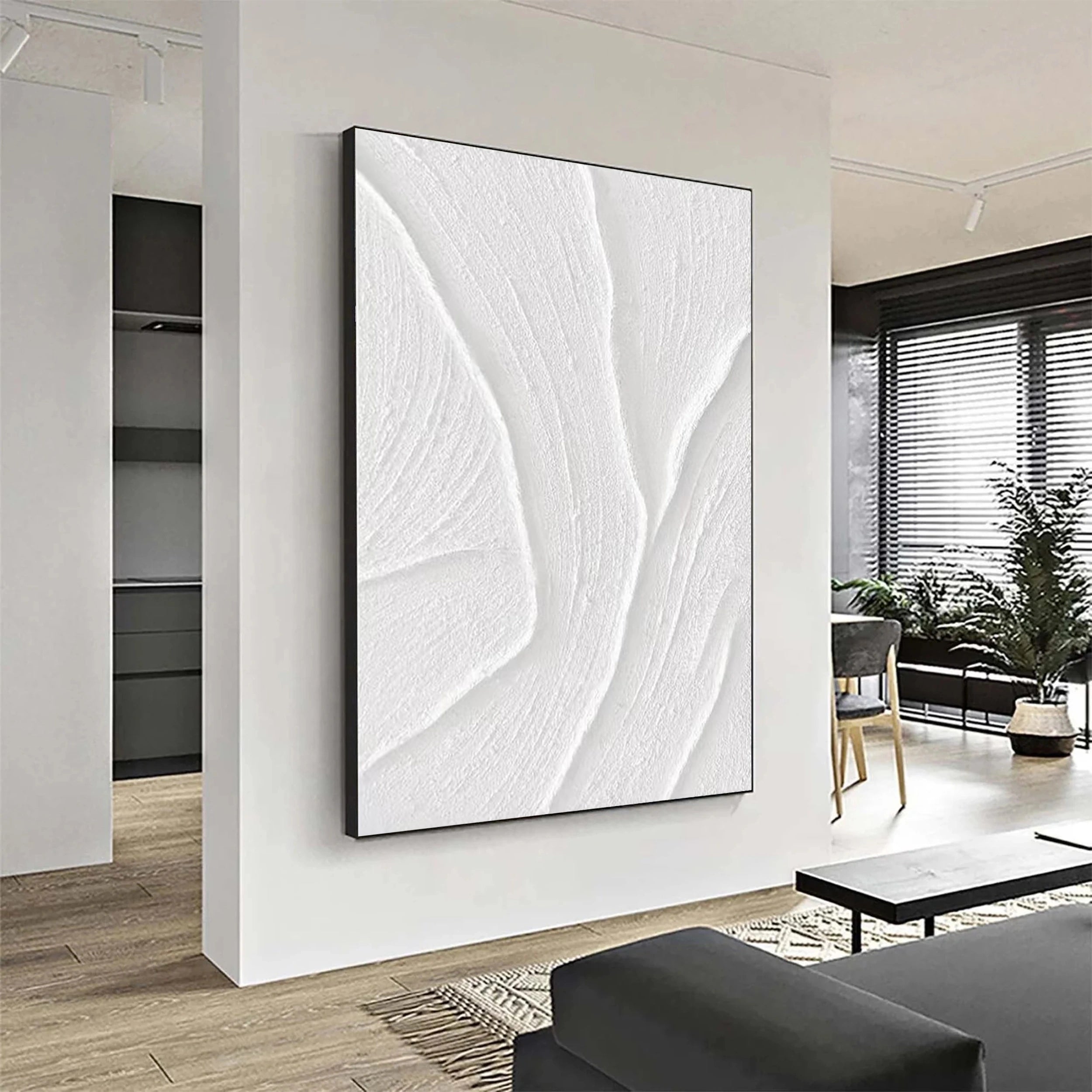 White Textured Minimalist Wall Art #WT060