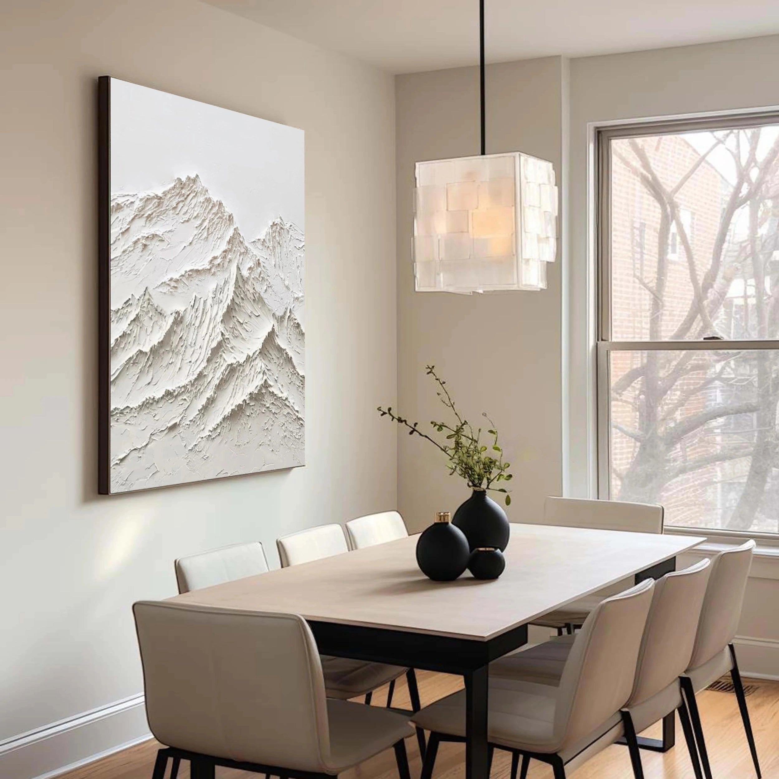 White Textured Minimalist Wall Art #WT036