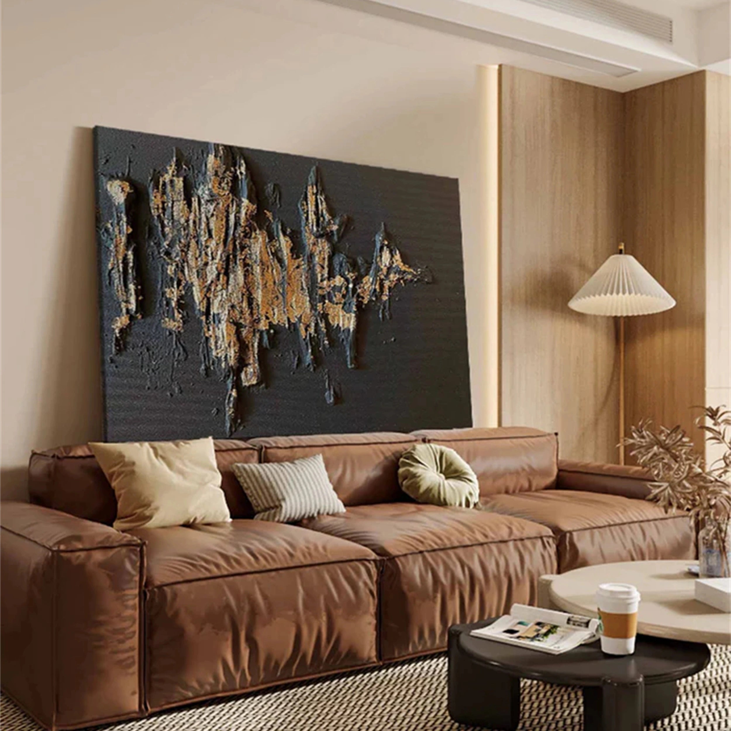 Black Textured Minimalist Wall Art #BT036